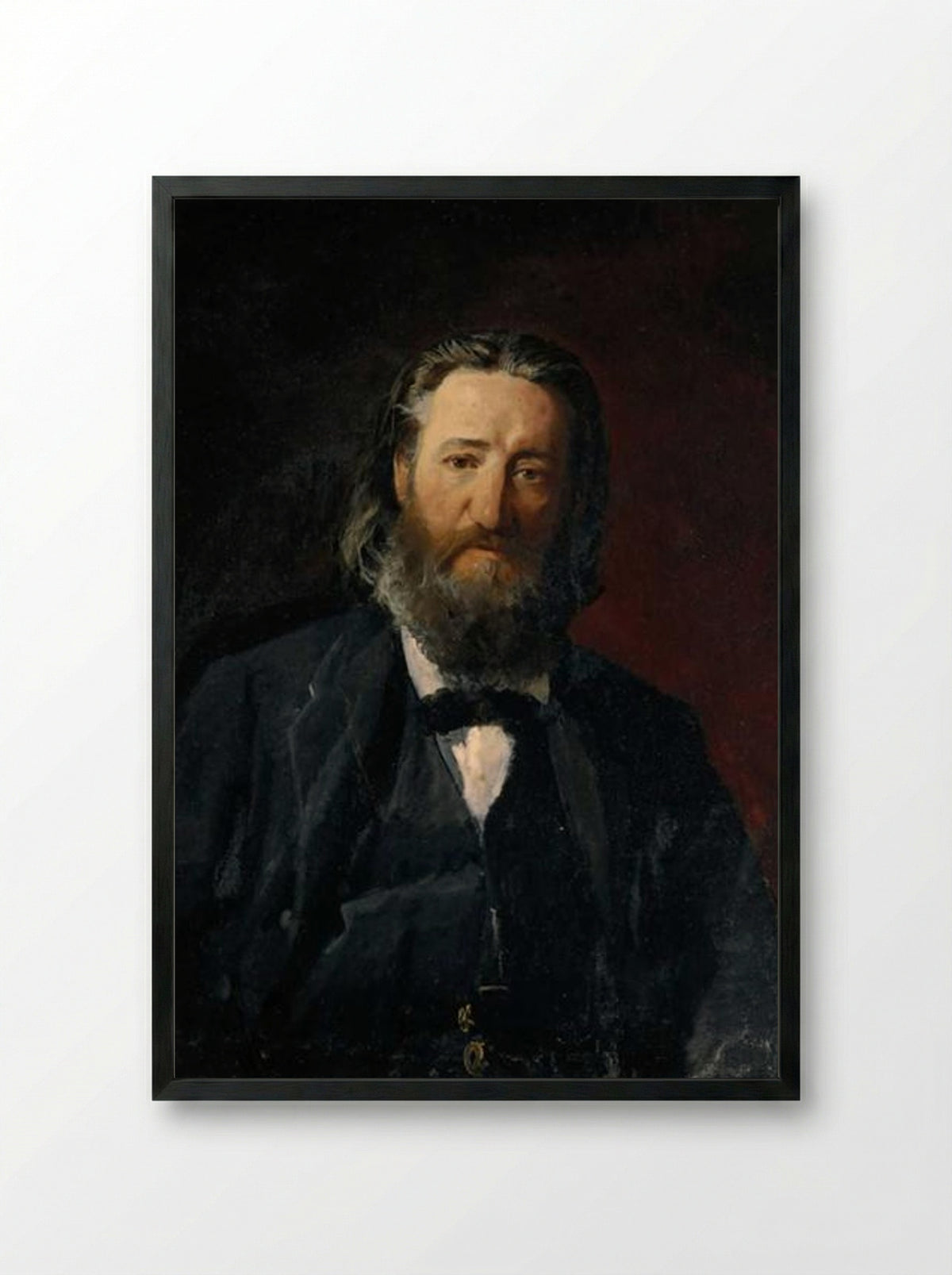 Portrait of Joseph Daumang - Nikolai Ge - Framed Print Black