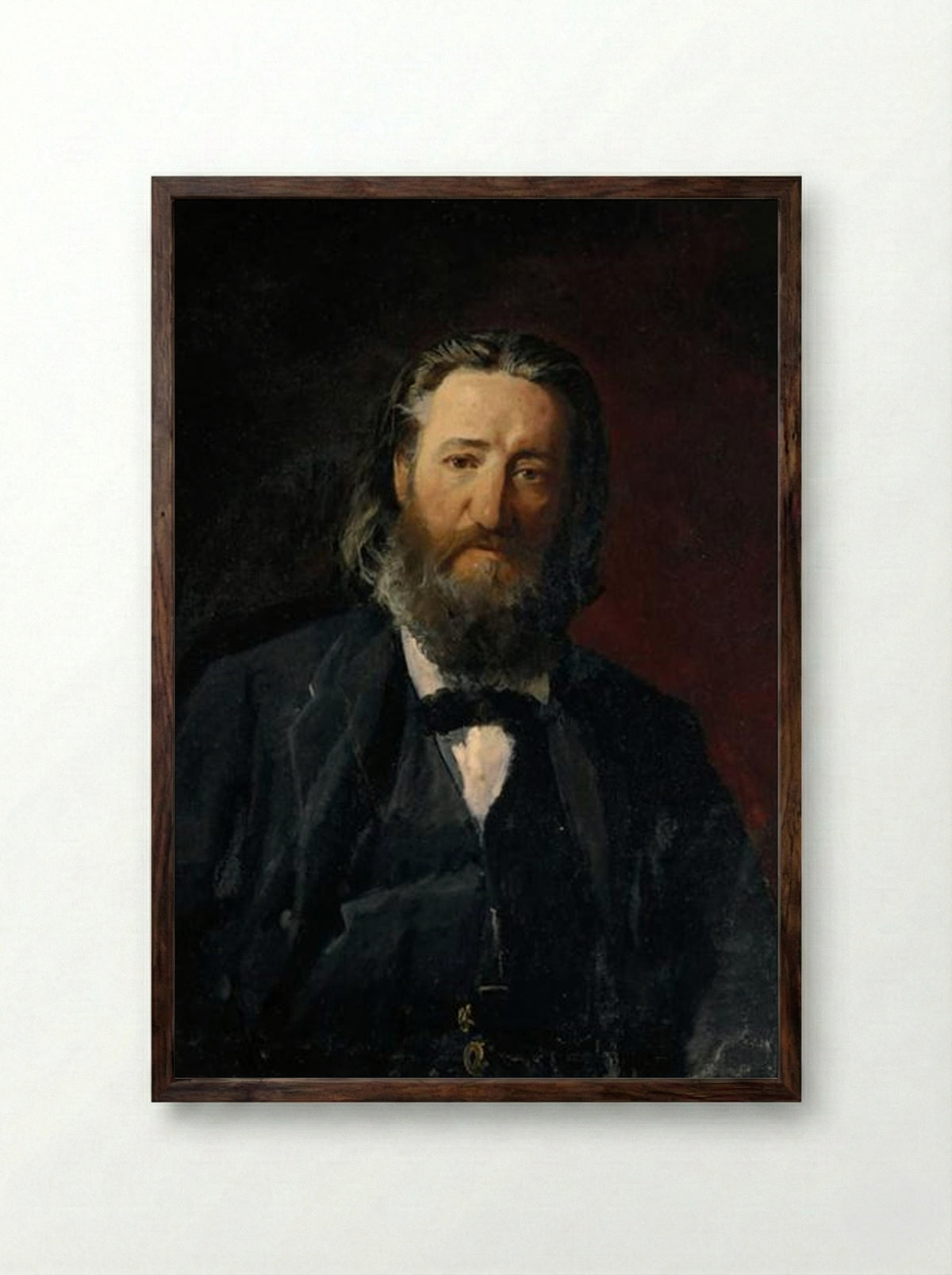 Portrait of Joseph Daumang - Nikolai Ge - Framed Print Dark Wood