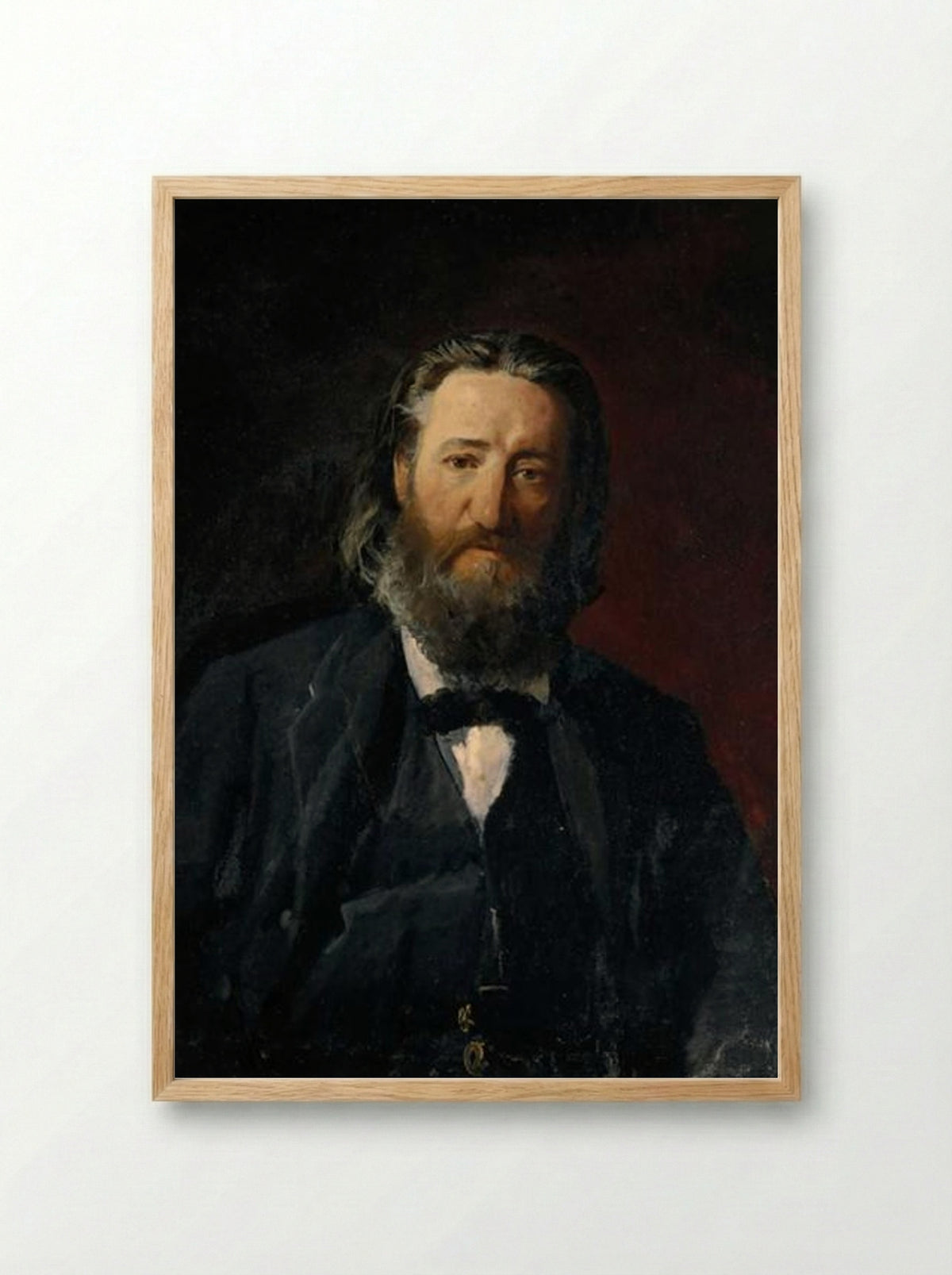 Portrait of Joseph Daumang - Nikolai Ge - Framed Print Wood
