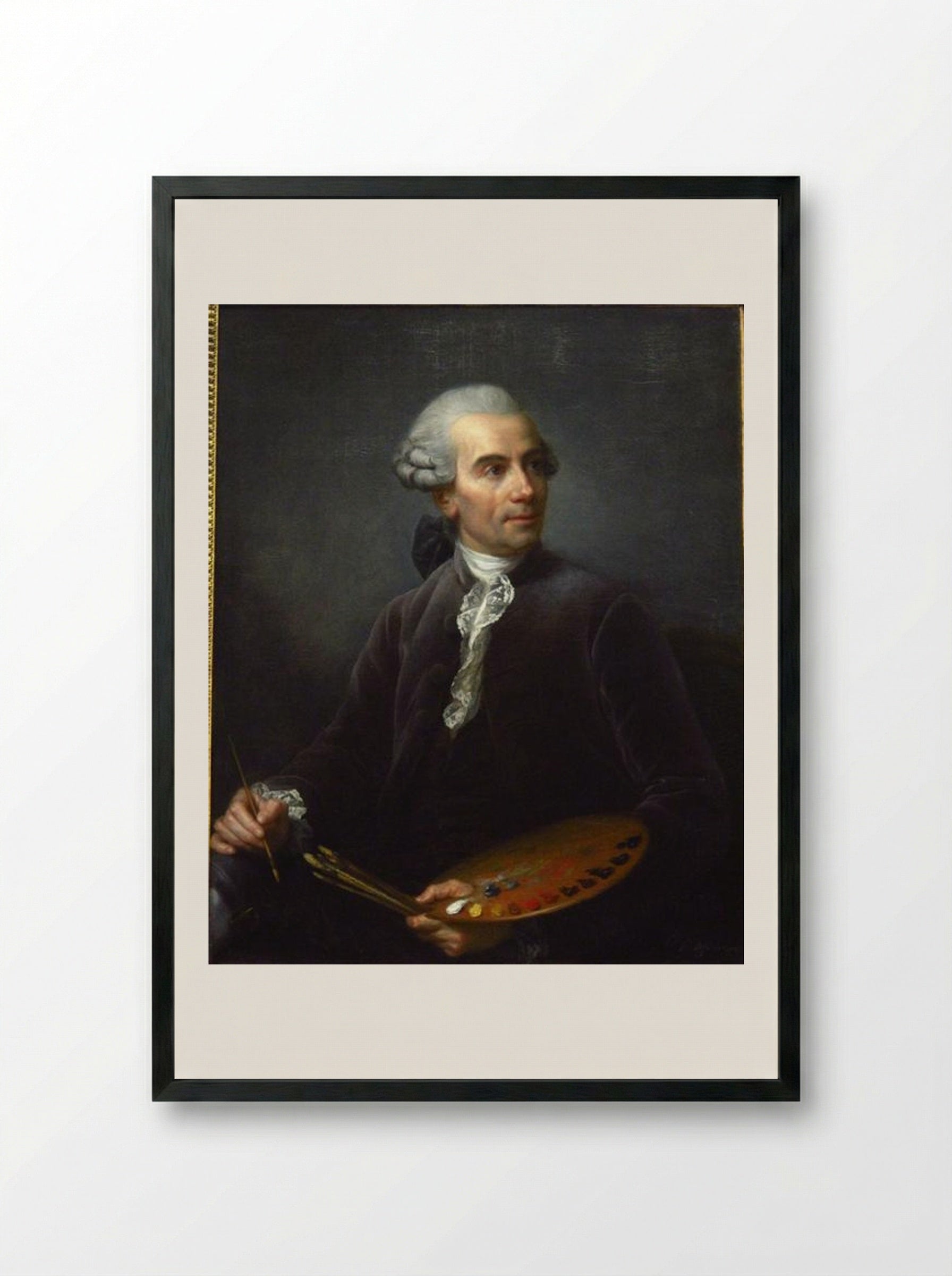 Portrait of Joseph Vernet - Louise Elisabeth Vigée Le Brun - Framed Print Black