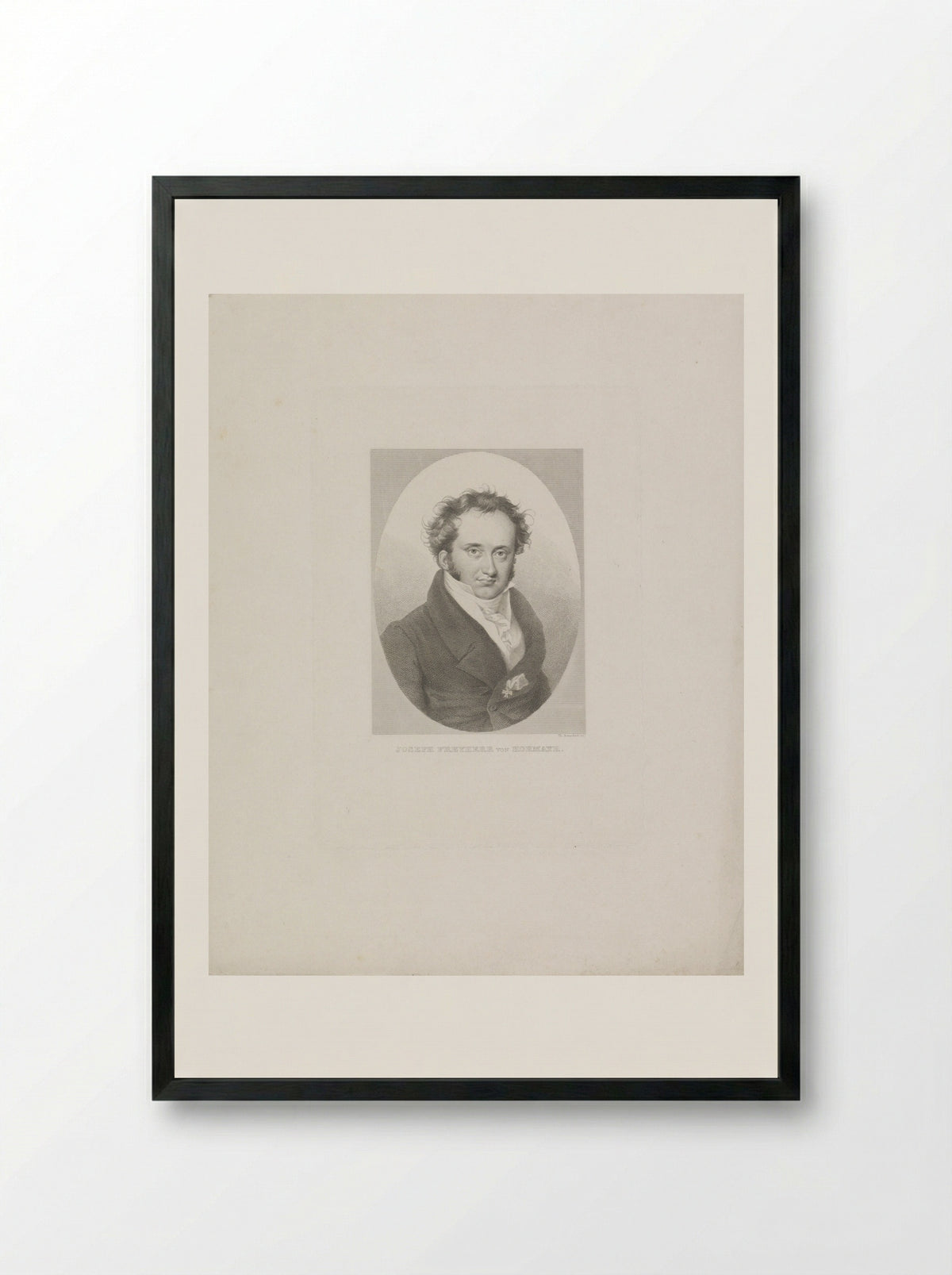 Portrait of Joseph von Hormayr - Tommaso Benedetti - Framed Print Black