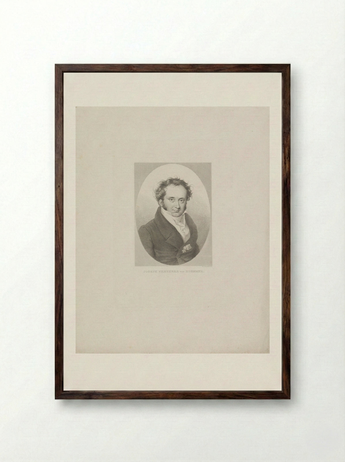 Portrait of Joseph von Hormayr - Tommaso Benedetti - Framed Print Dark Wood