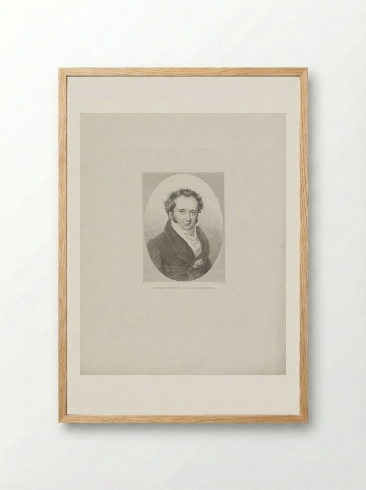 Portrait of Joseph von Hormayr - Tommaso Benedetti - Framed Print Wood