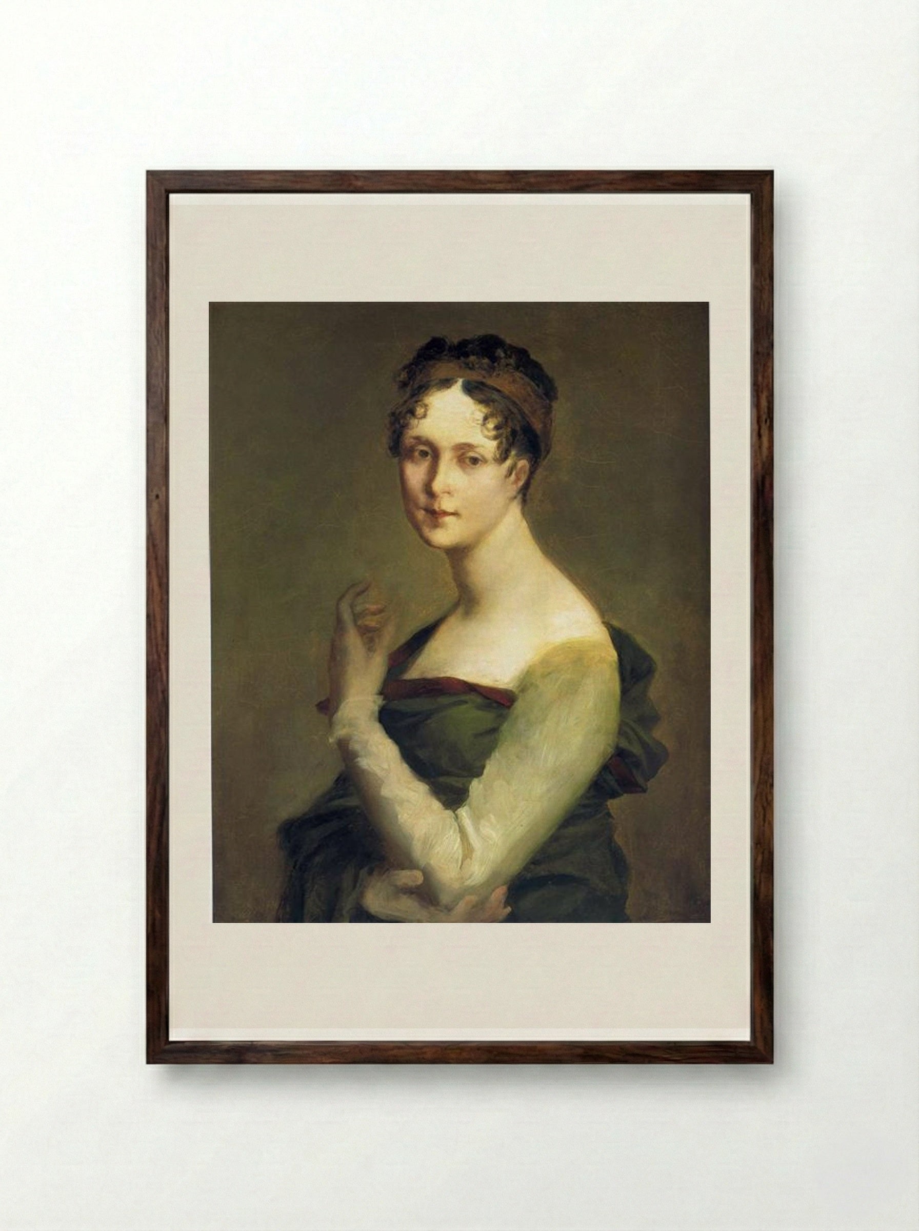 Portrait of Josephine de Beauharnais - Pierre-Paul Prud'hon - Framed Print Dark Wood