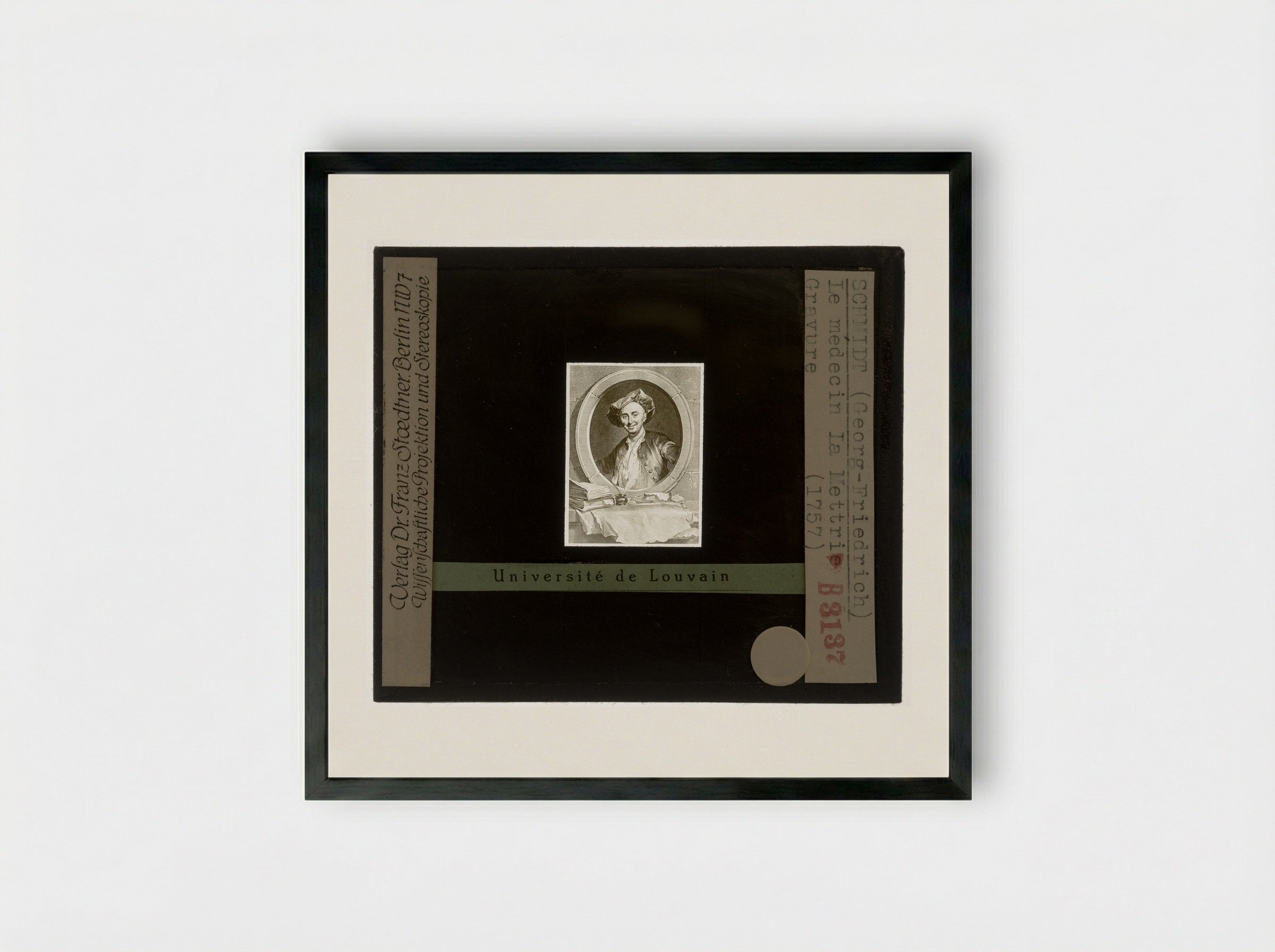 Portrait of Julien Offray de La Mettrie - Georg Friedrich Schmidt - Framed Print Black