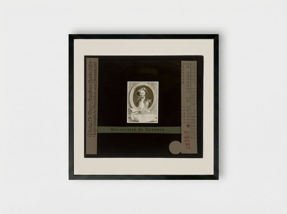 Portrait of Julien Offray de La Mettrie - Georg Friedrich Schmidt - Framed Print Black