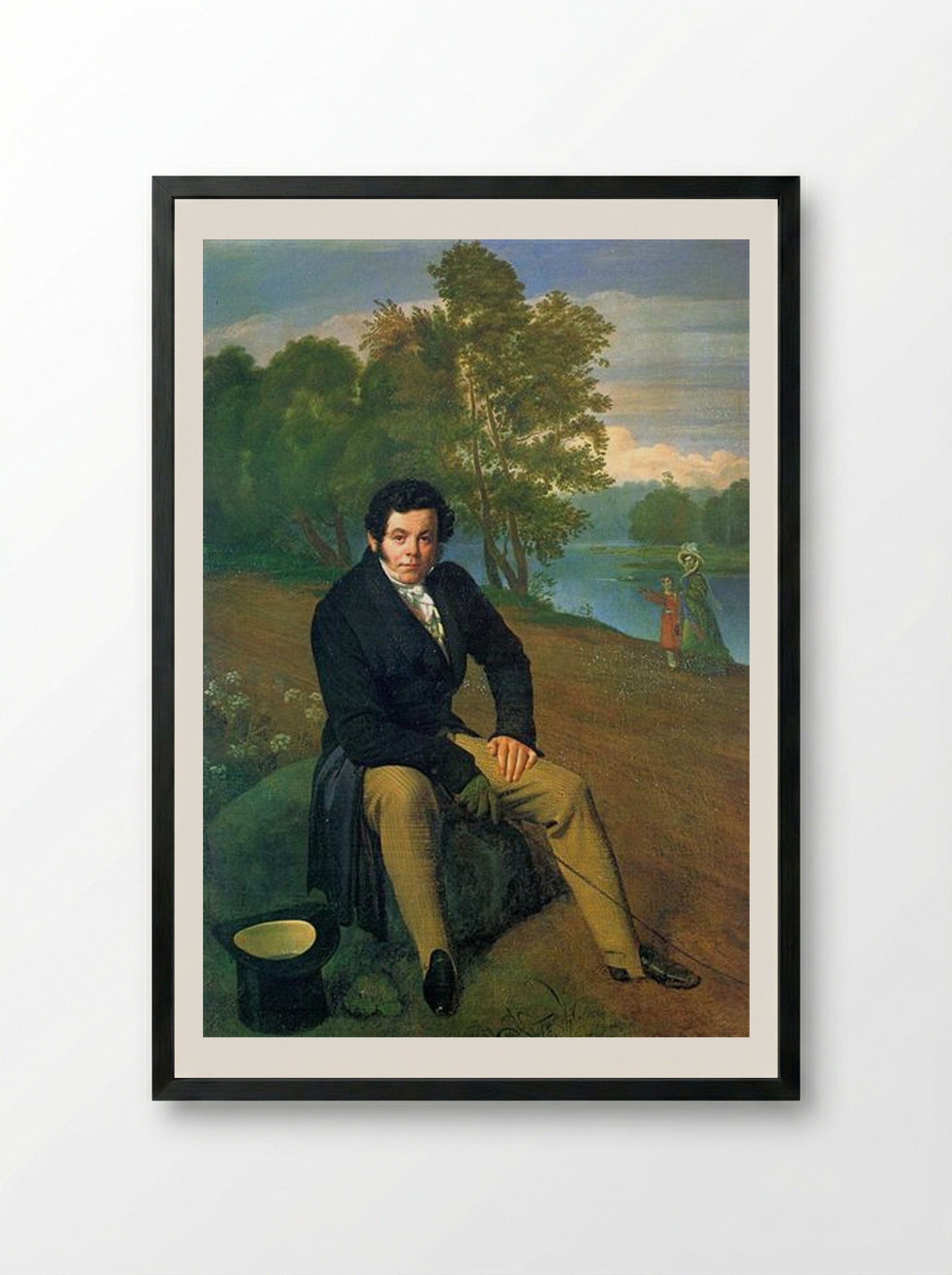 Portrait of K. I. Albrekht - Orest Kiprensky - Framed Print Black