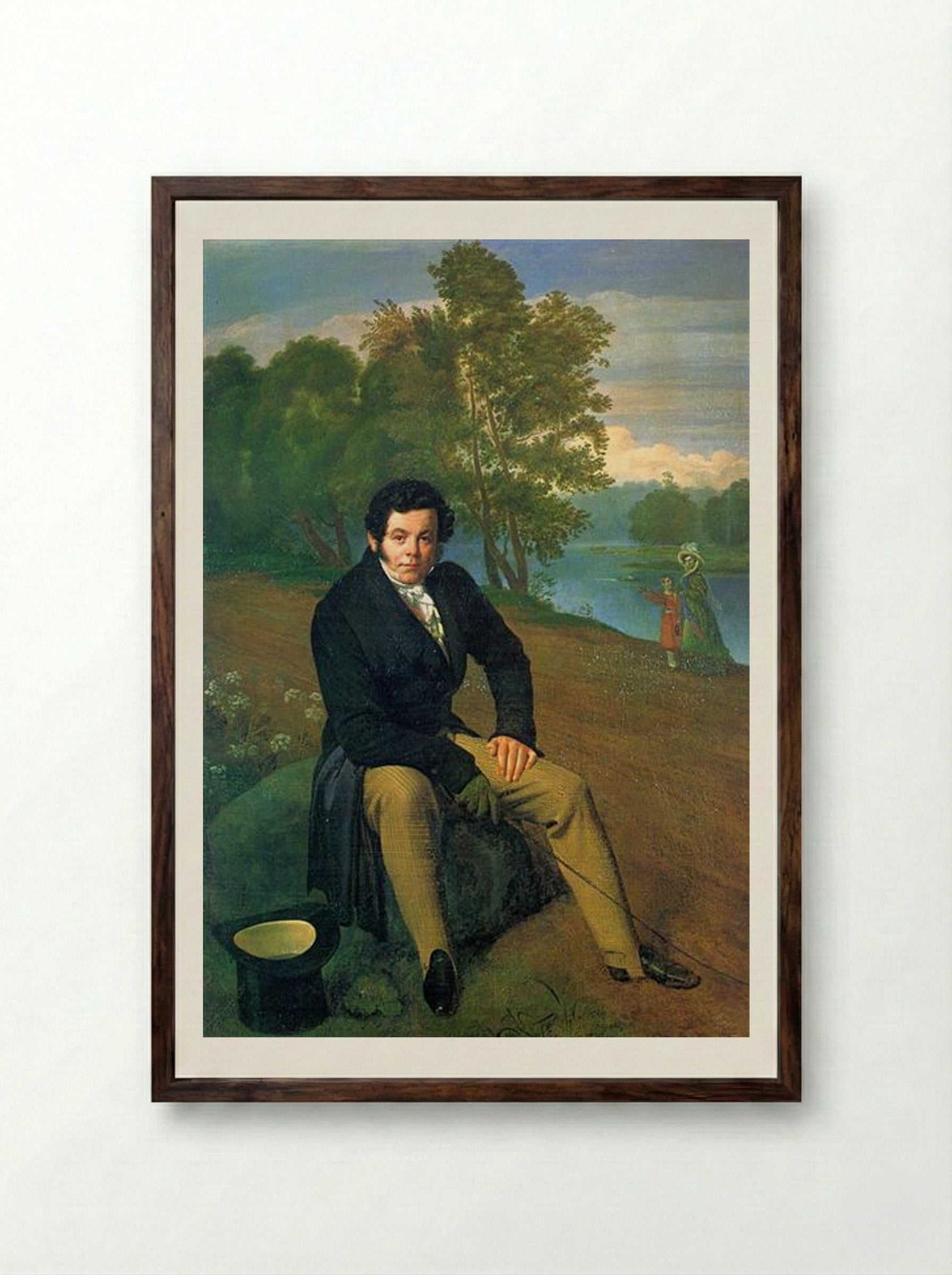 Portrait of K. I. Albrekht - Orest Kiprensky - Framed Print Dark Wood