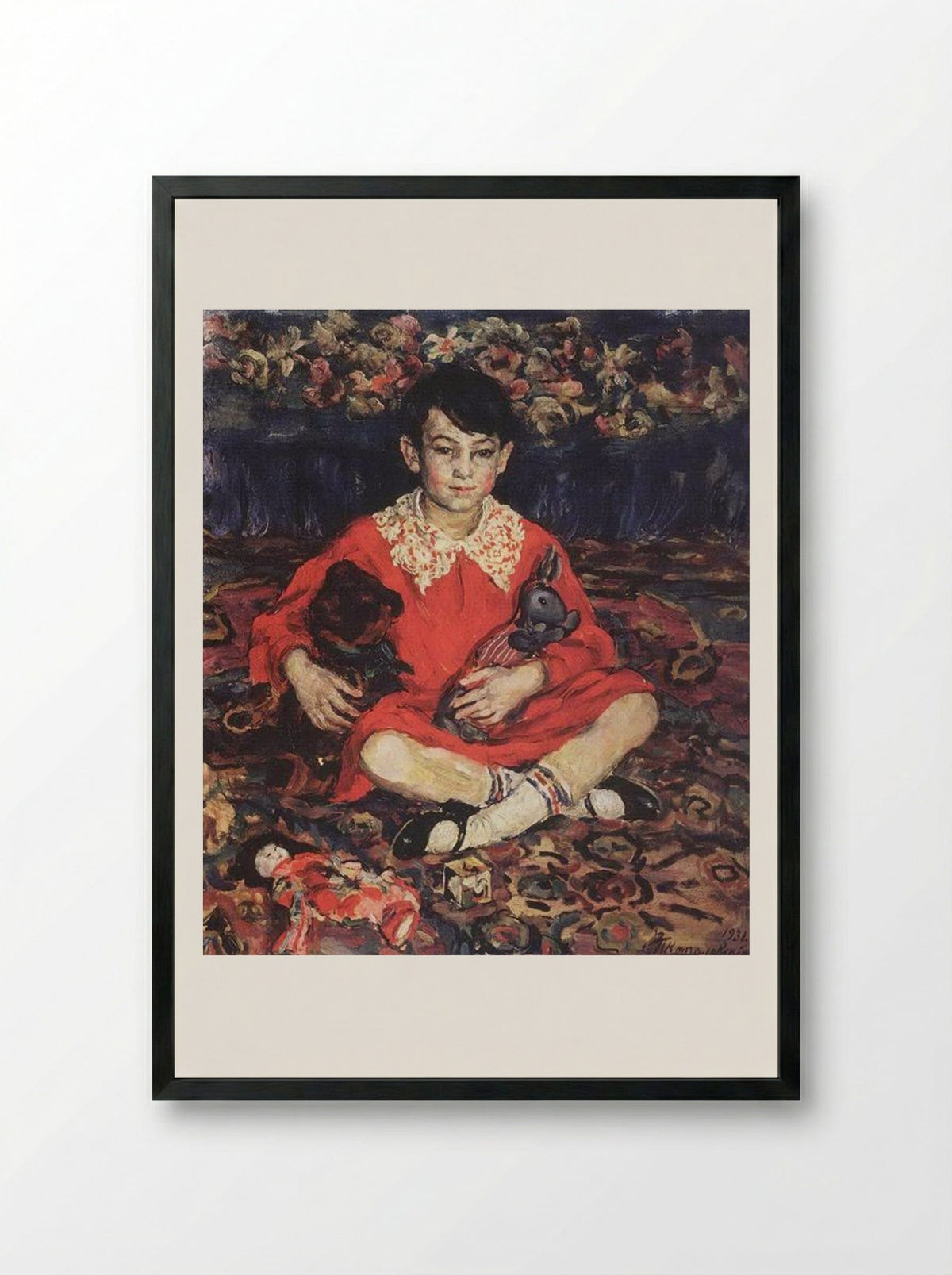 Portrait of Kamushka Benediktova - Pyotr Konchalovsky - Framed Print Black
