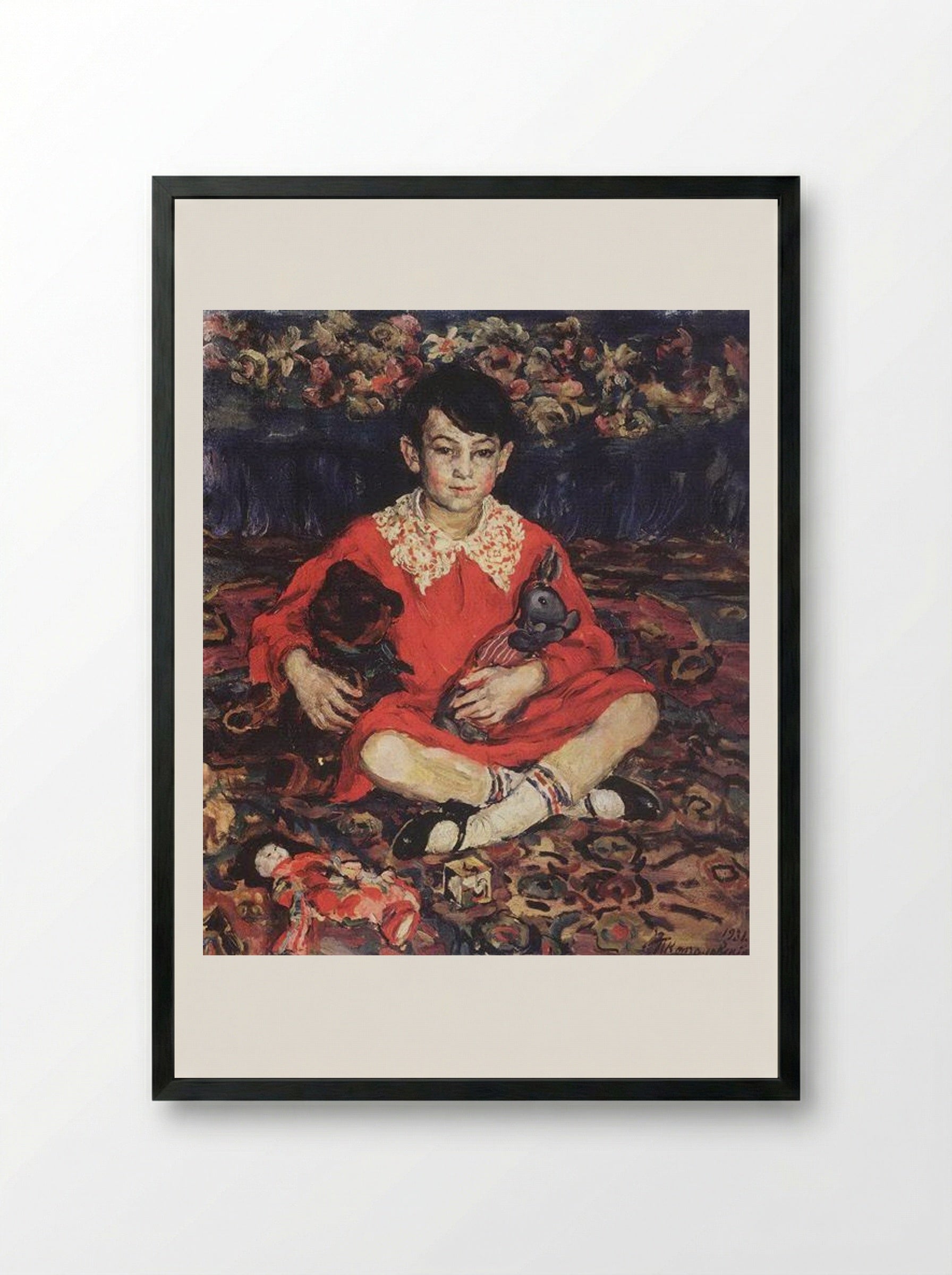 Portrait of Kamushka Benediktova - Pyotr Konchalovsky - Framed Print Black
