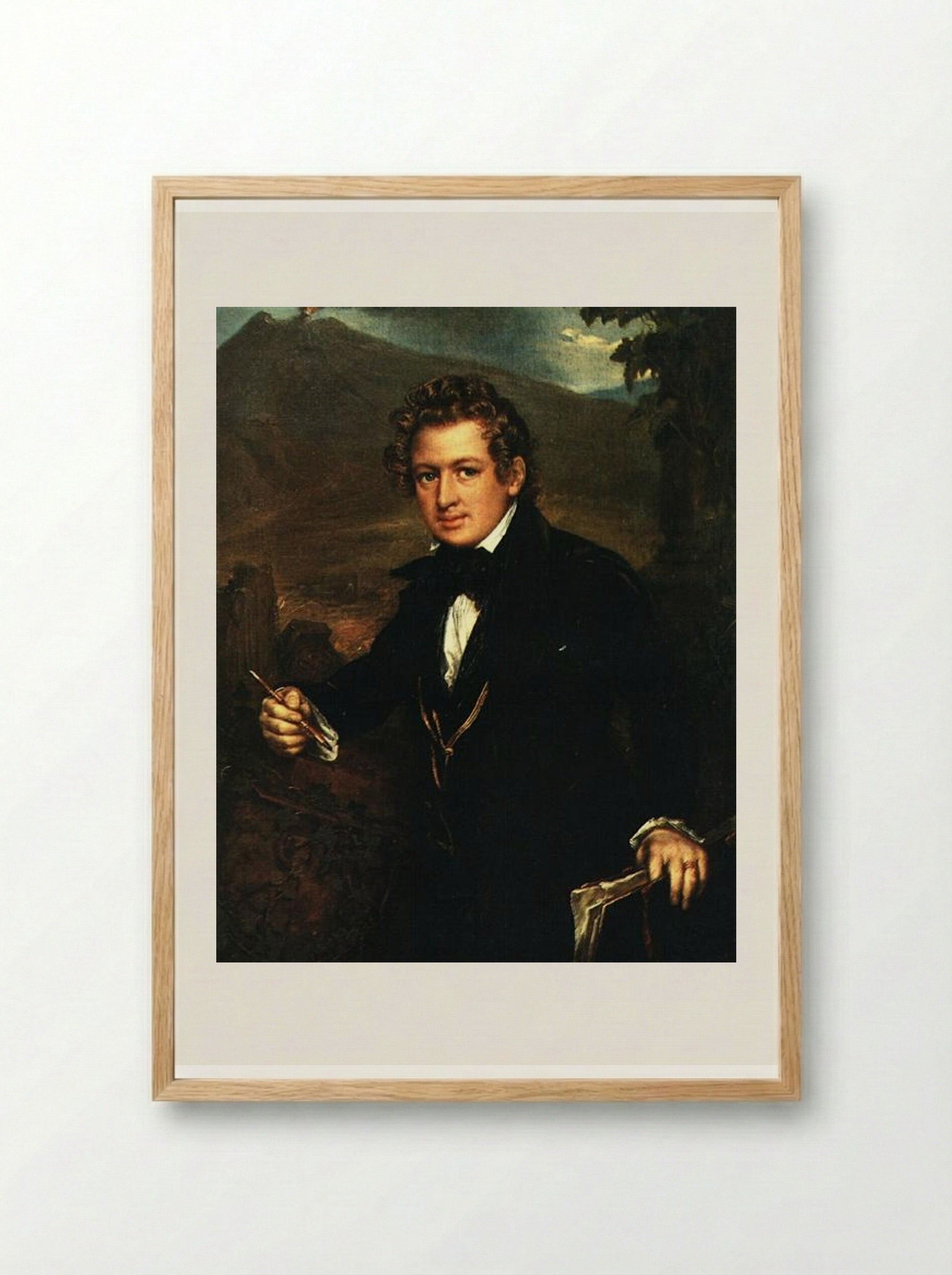 Portrait of Karl Bryullov - Vasily Tropinin - Framed Print Wood
