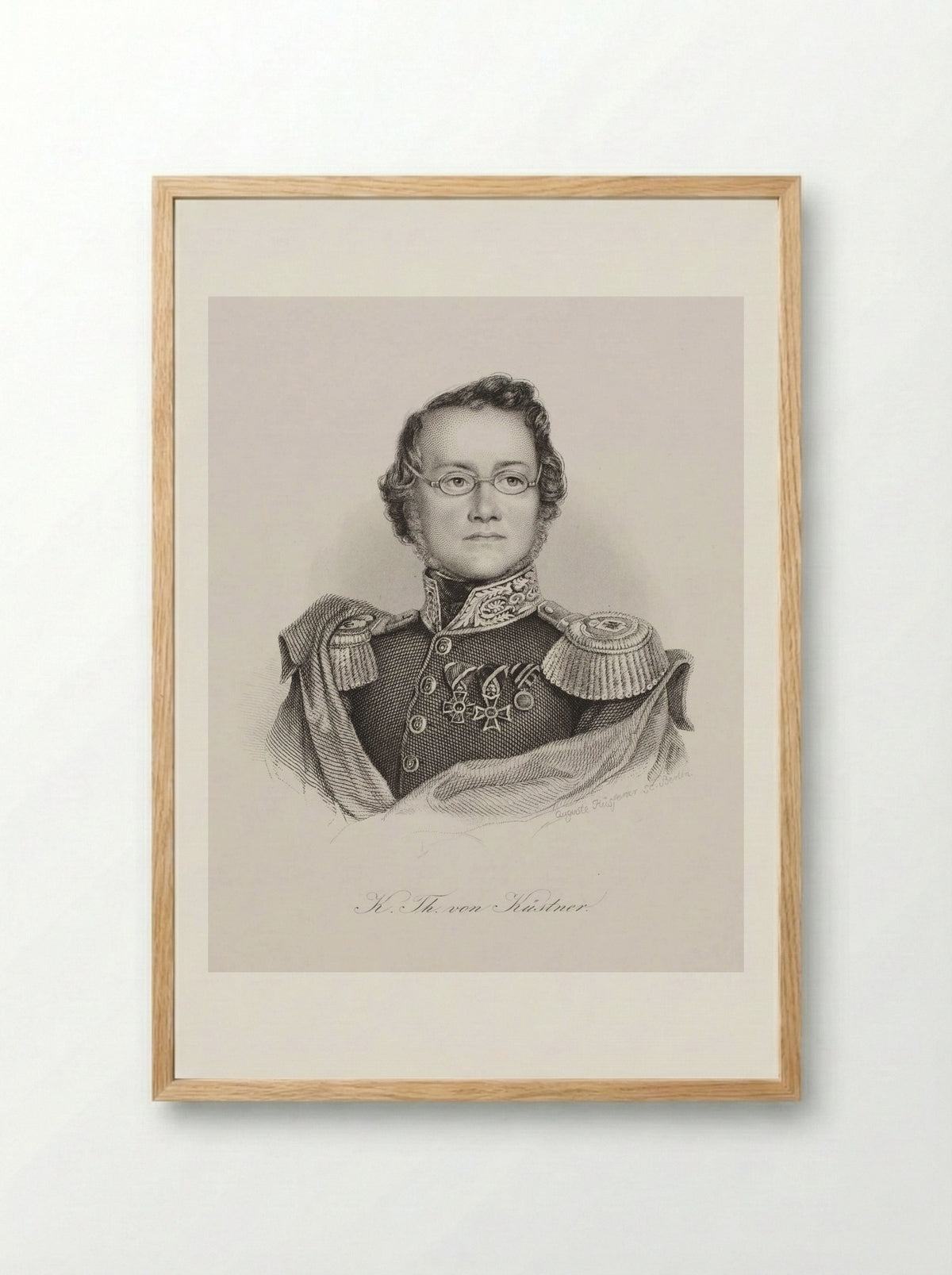 Portrait of Karl Theodor von Küstner - Auguste Hüssener - Framed Print Wood