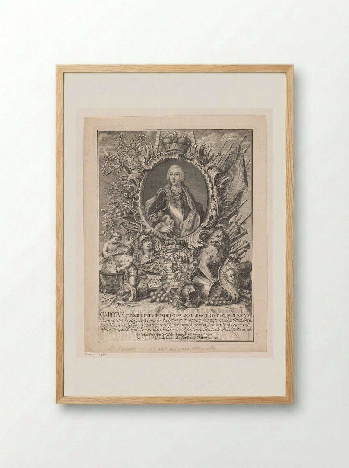 Portrait of Karl Thomas, Prince of Löwenstein-Wertheim-Rochefort - Martin Tyroff - Framed Print Wood