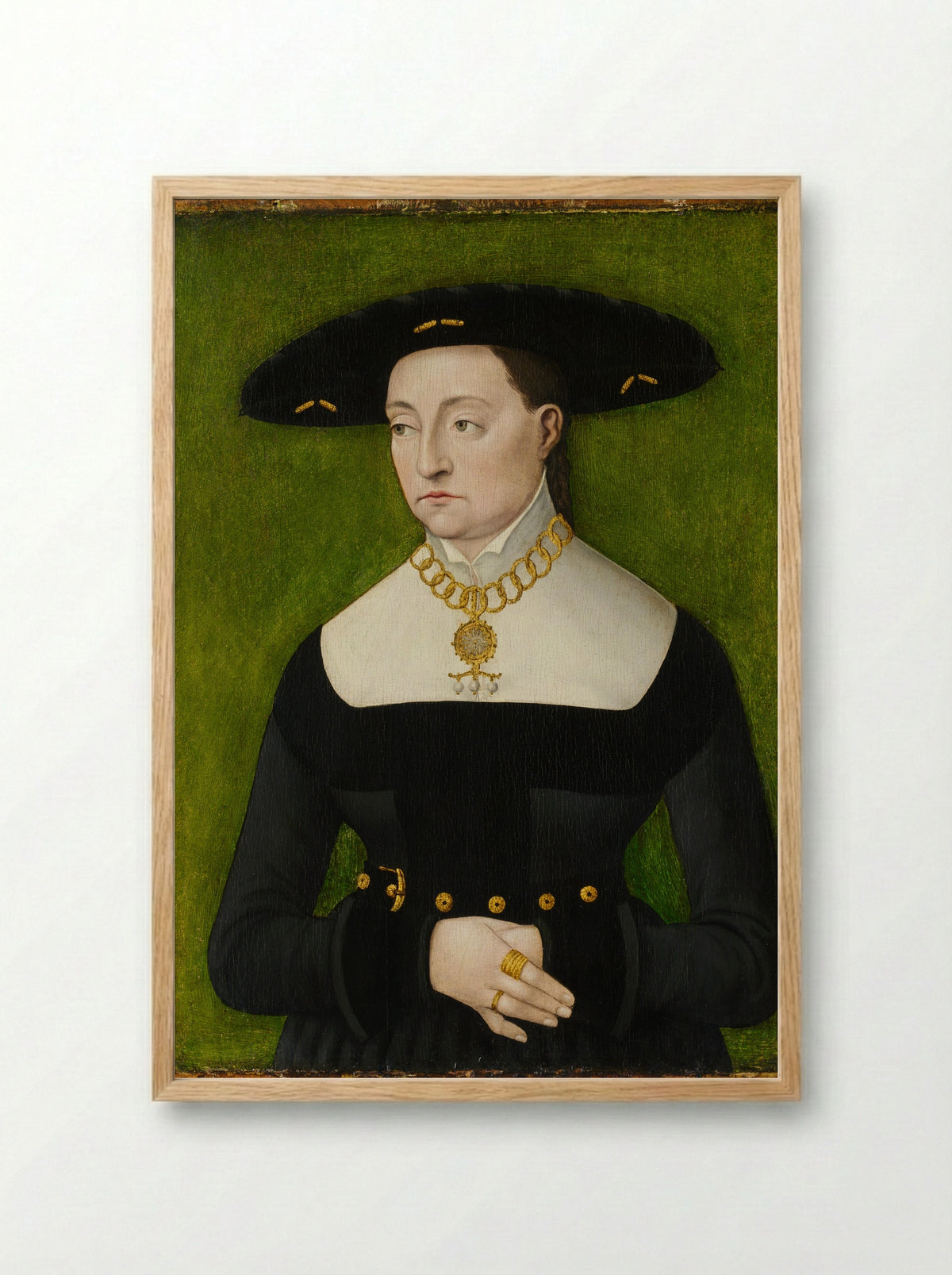Portrait of Katharina Merian - Hans Brosamer - Framed Print Wood
