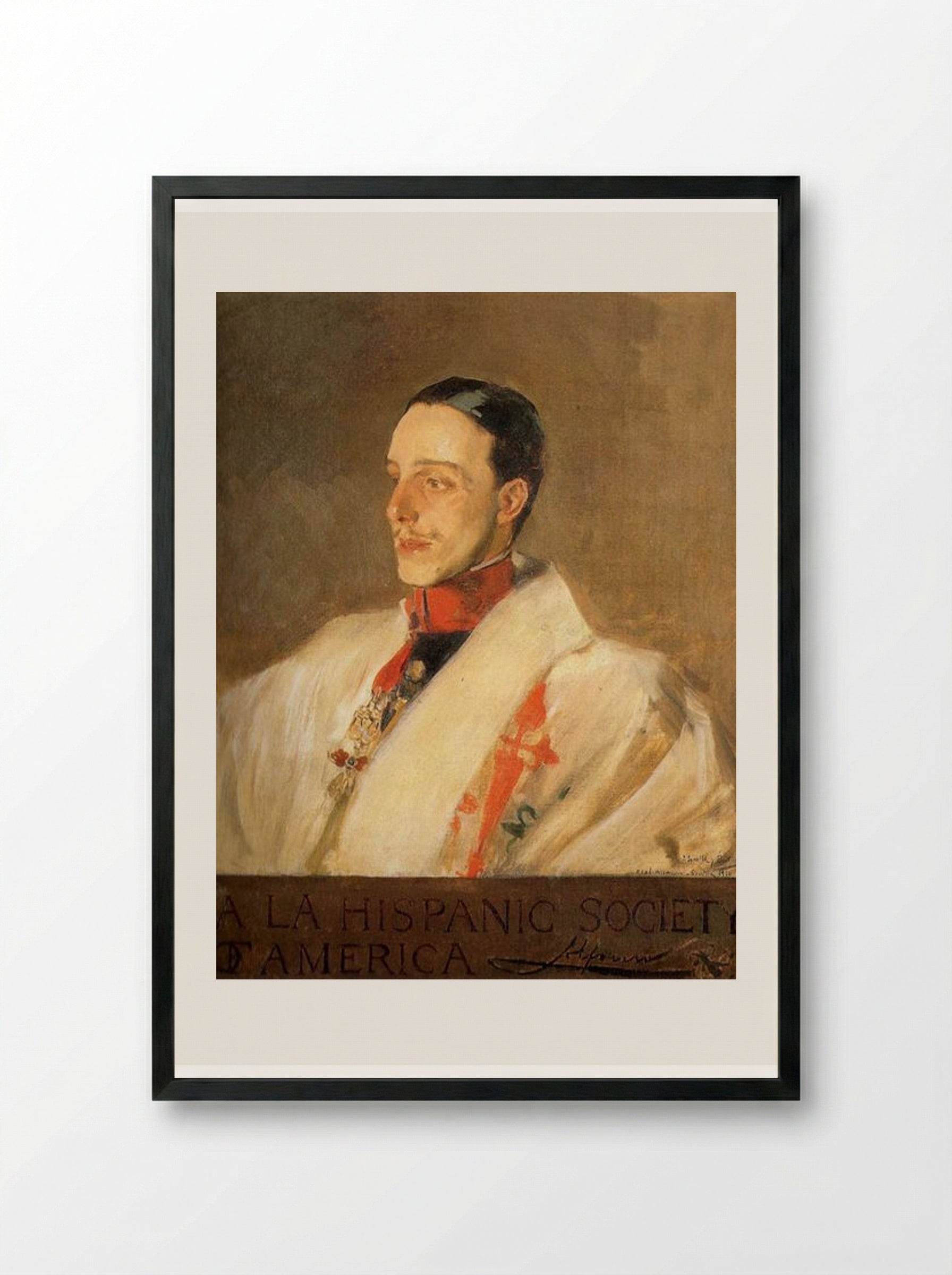 Portrait of King Alfonso XIII - Joaquín Sorolla - Framed Print Black