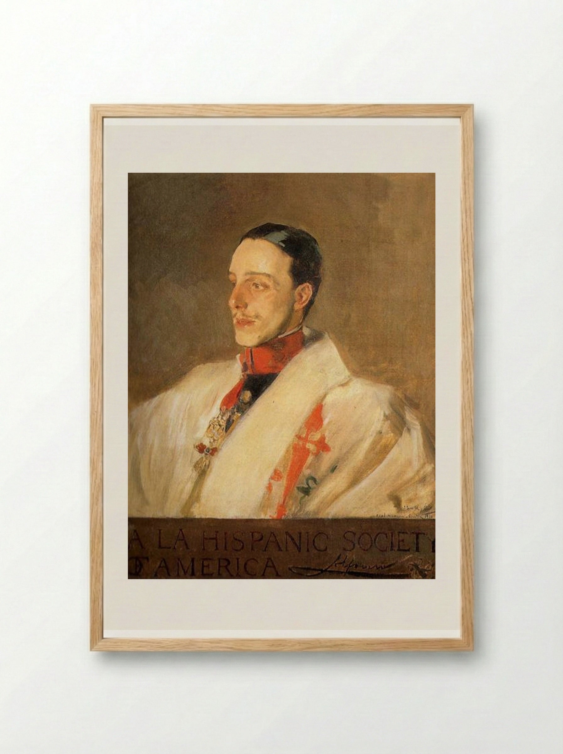 Portrait of King Alfonso XIII - Joaquín Sorolla - Framed Print Wood