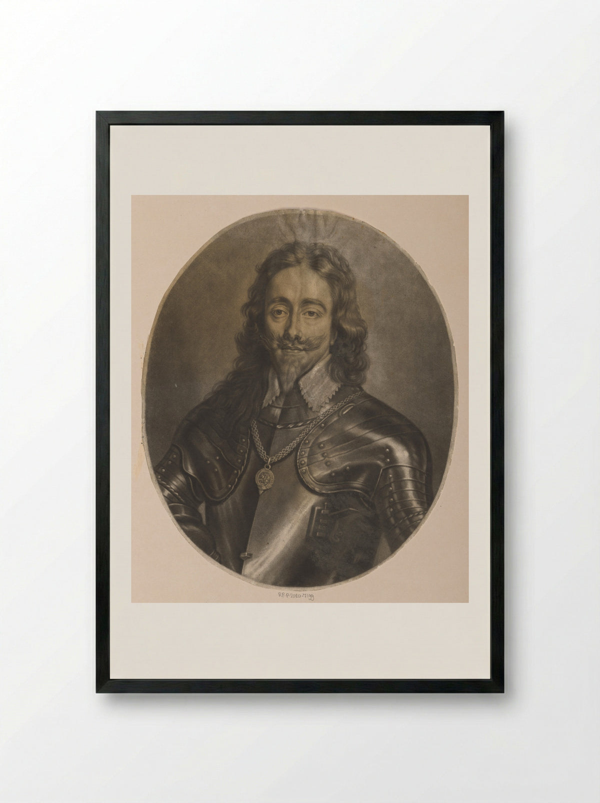 Portrait of King Charles I - Isaac Beckett - Framed Print Black