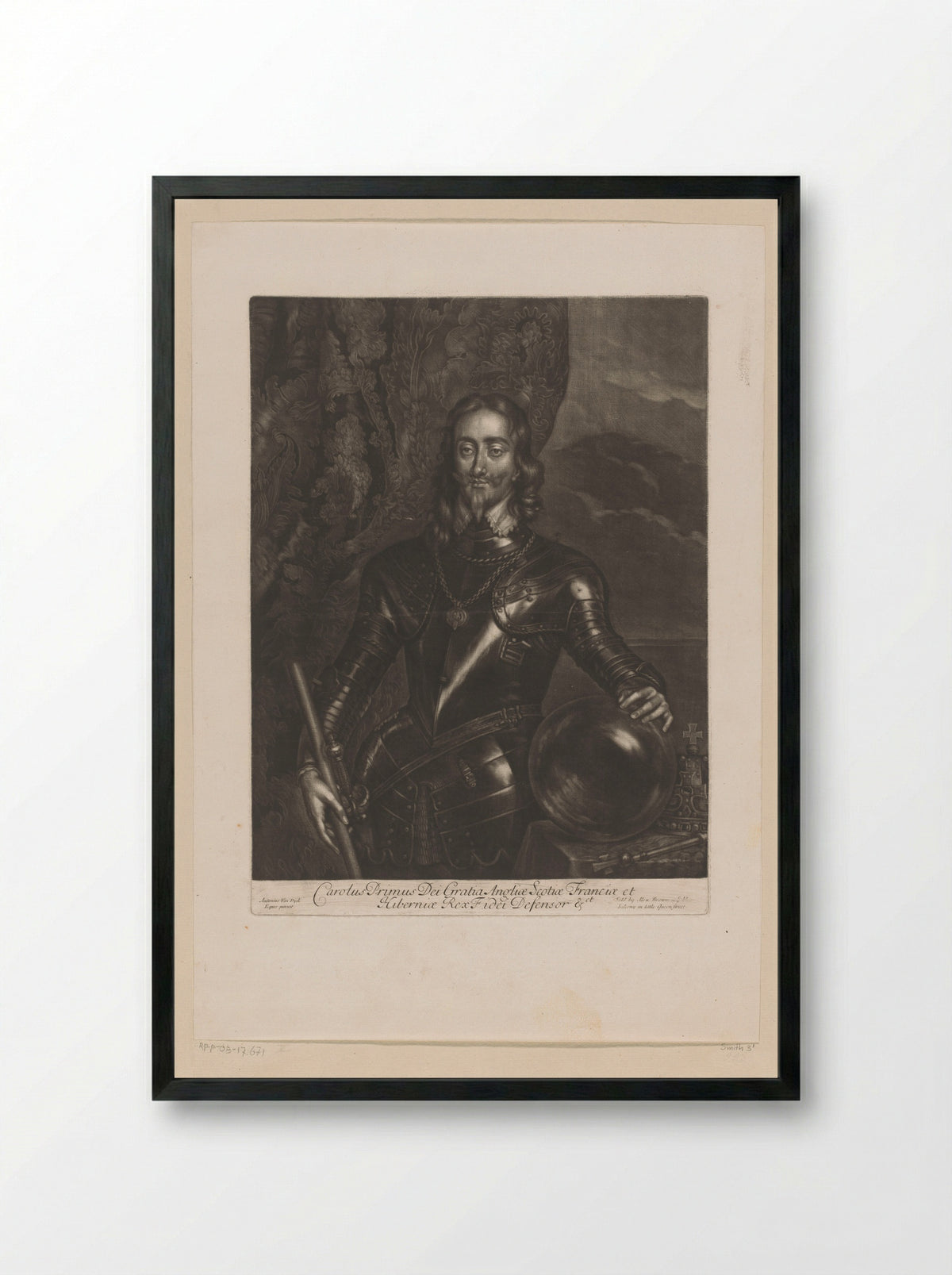 Portrait of King Charles I - Alexander Browne - Framed Print Black