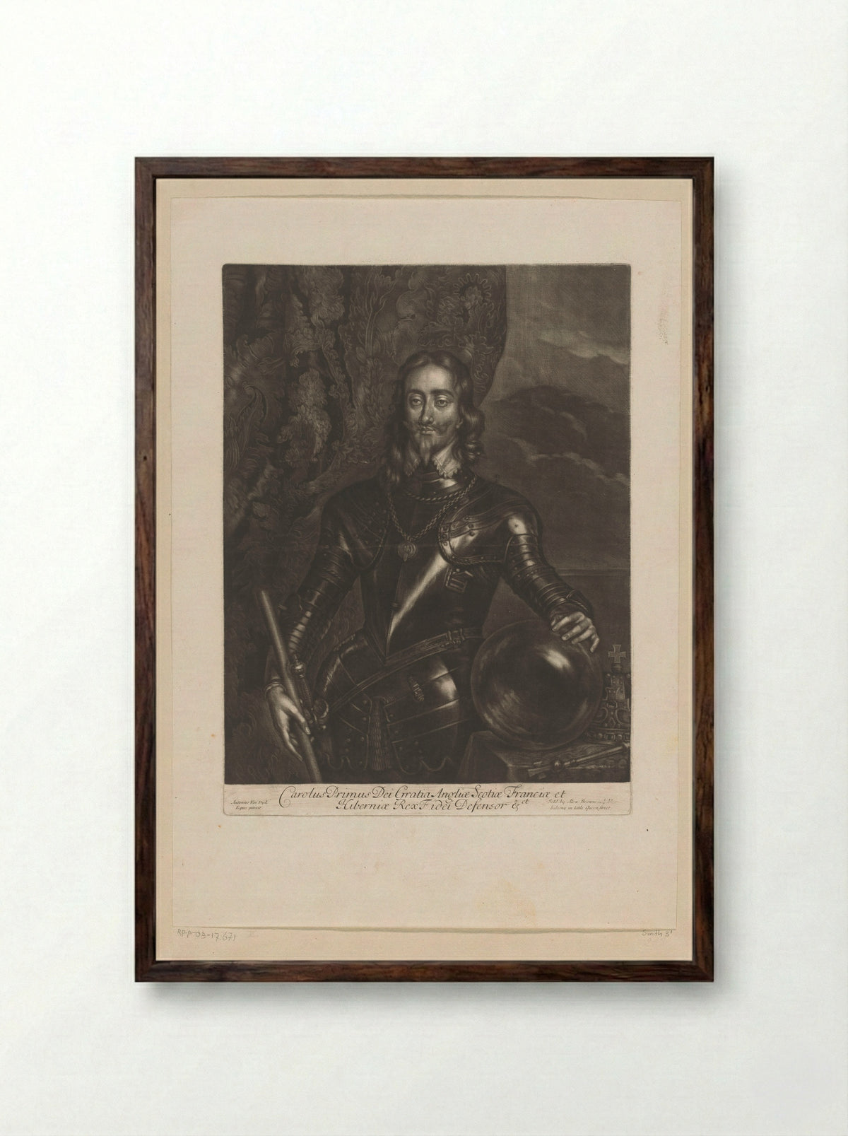 Portrait of King Charles I - Alexander Browne - Framed Print Dark Wood