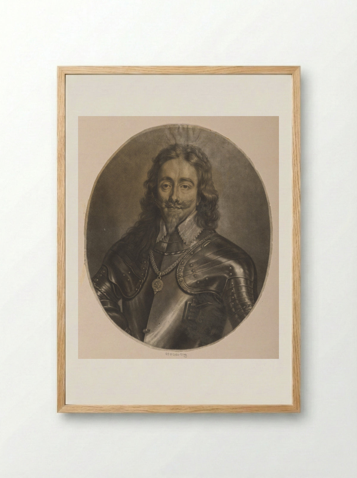 Portrait of King Charles I - Isaac Beckett - Framed Print Wood