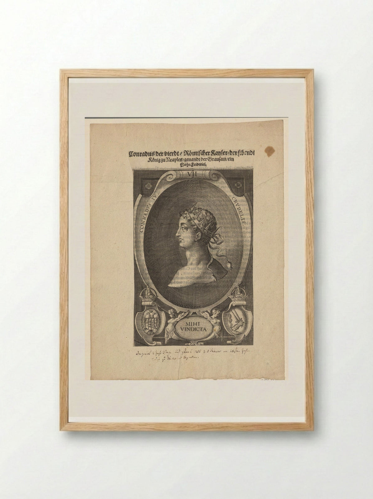 Portrait of King Conrad IV - Lucas Kilian - Framed Print Wood