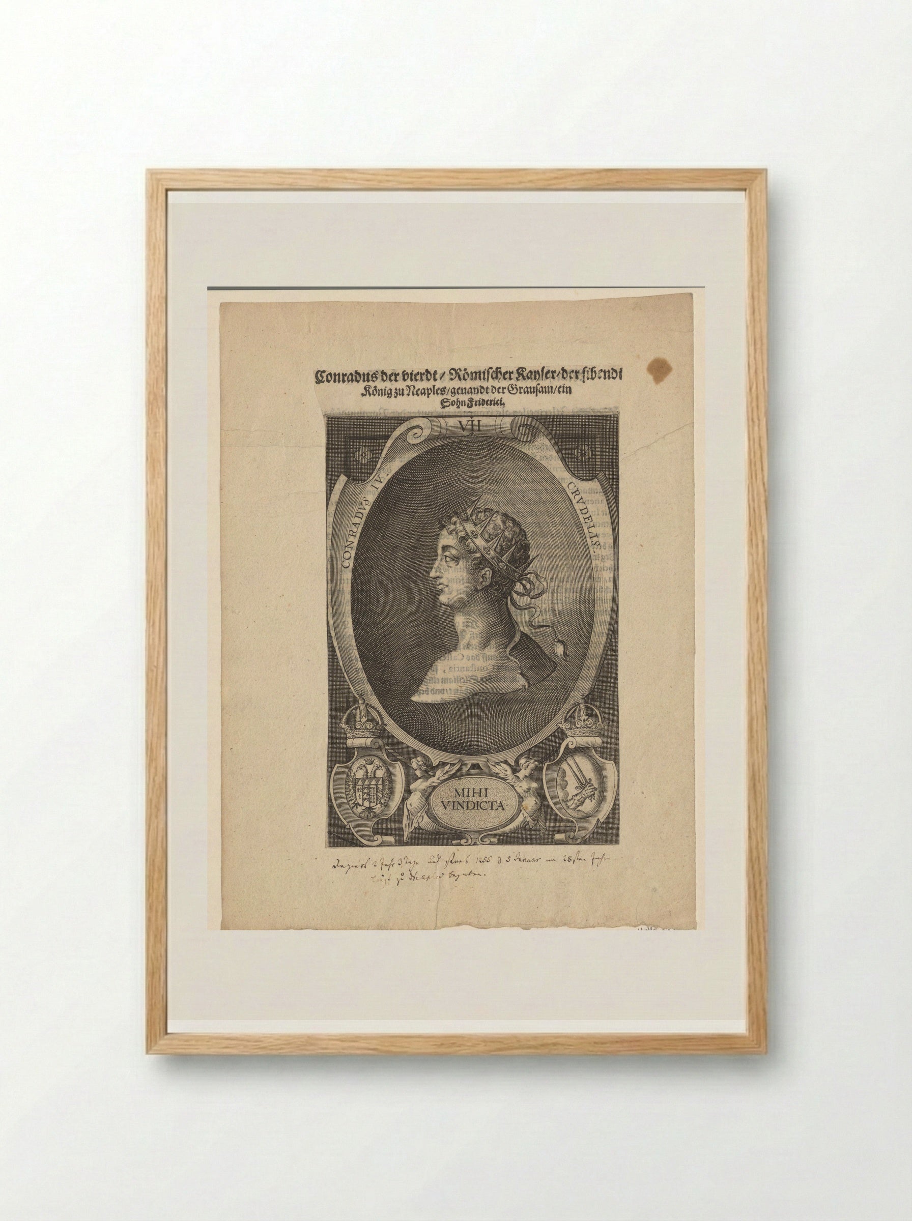 Portrait of King Conrad IV - Lucas Kilian - Framed Print Wood