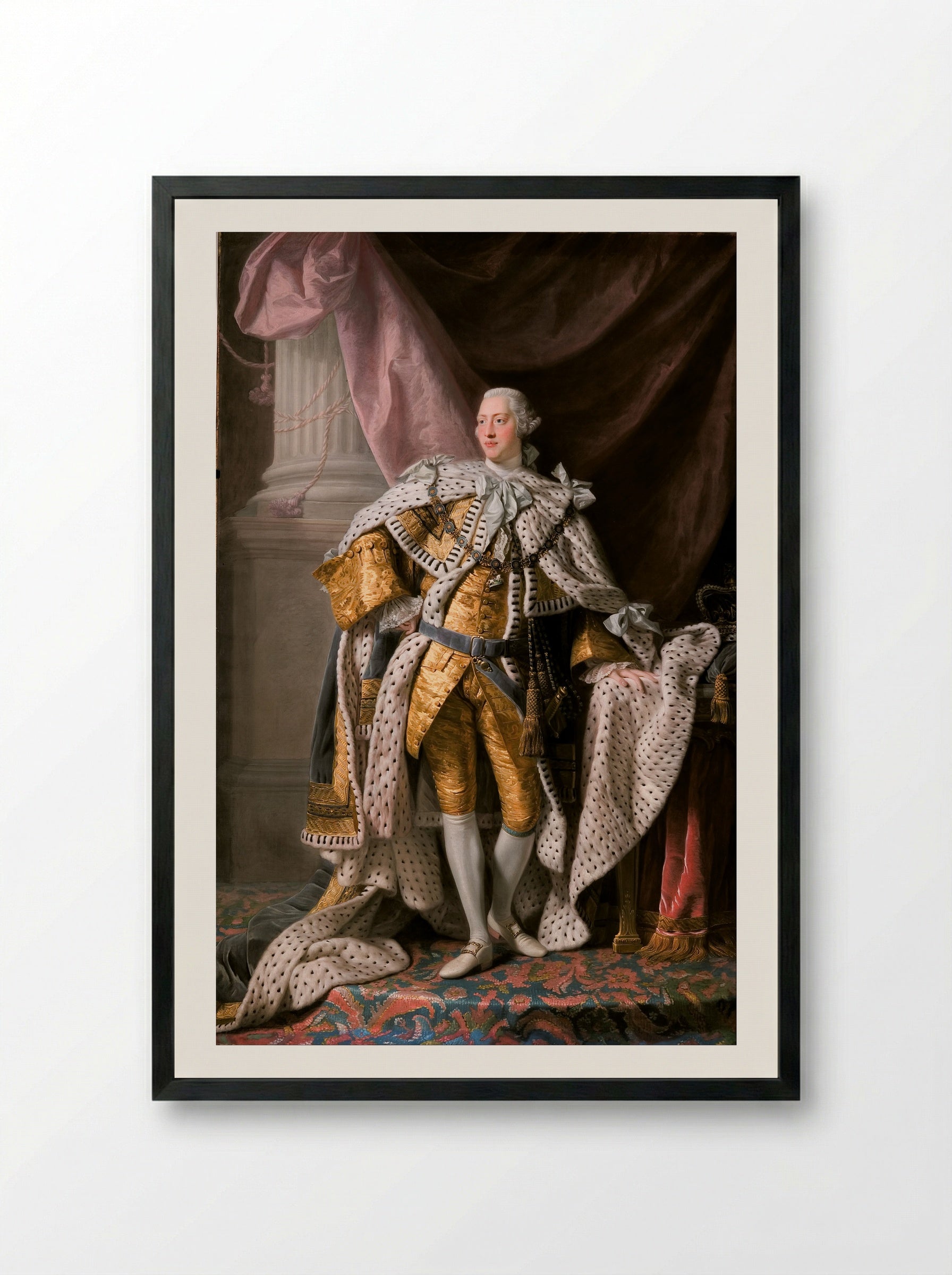 Portrait of King George III - Allan Ramsay - Framed Print Black