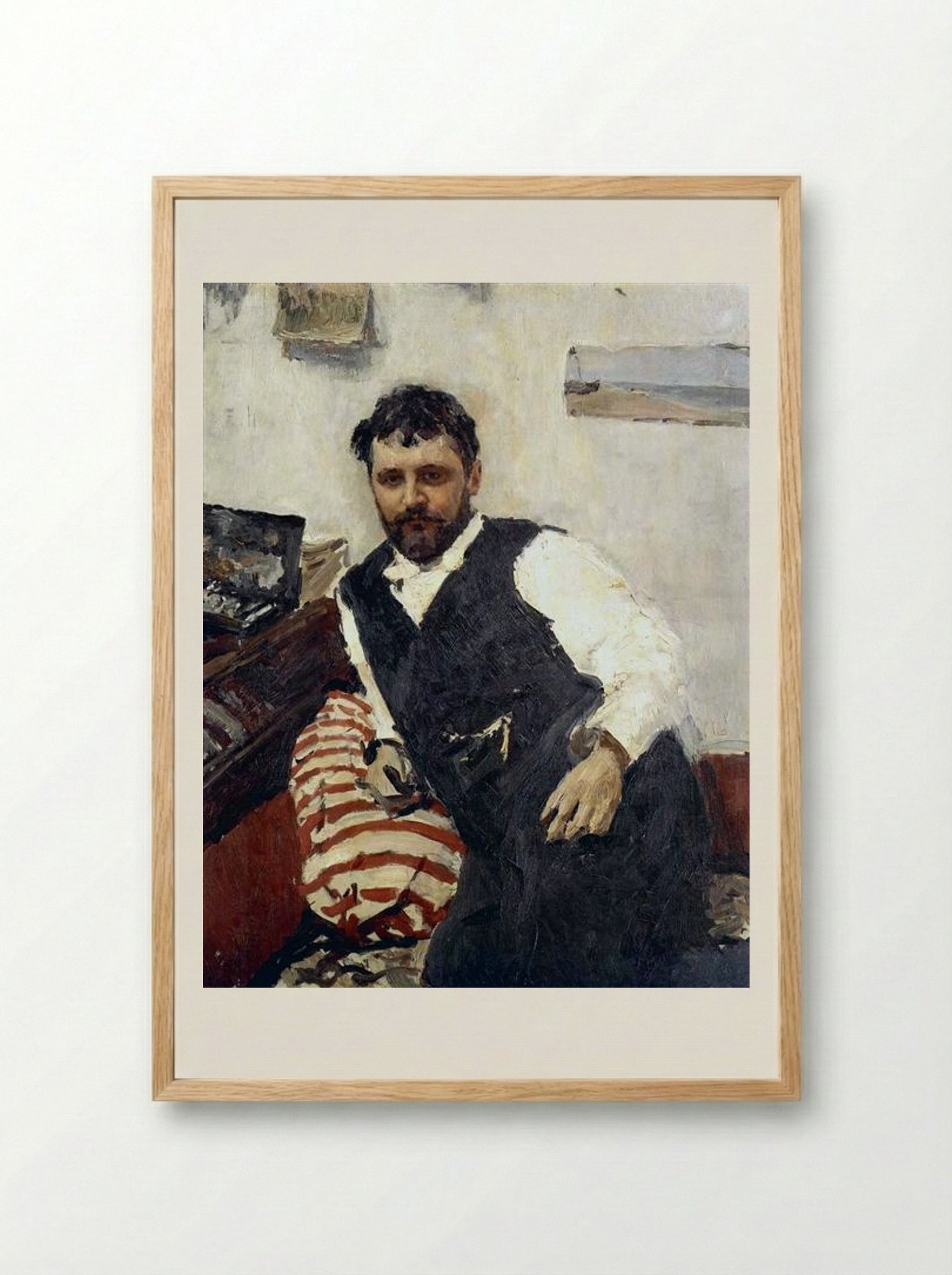 Portrait of Konstantin Korovin - Valentin Serov - Framed Print Wood