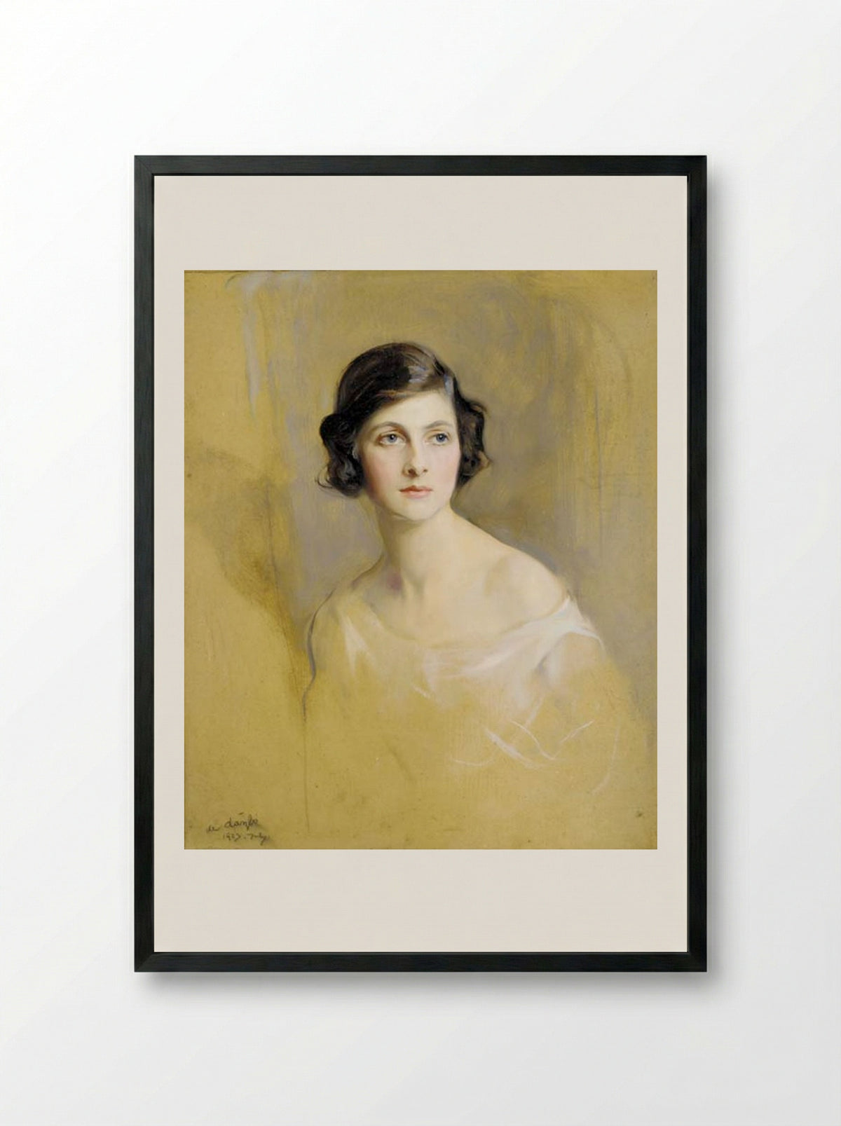 Portrait of Lady Rachel Cavendish - Philip de Laszlo - Framed Print Black