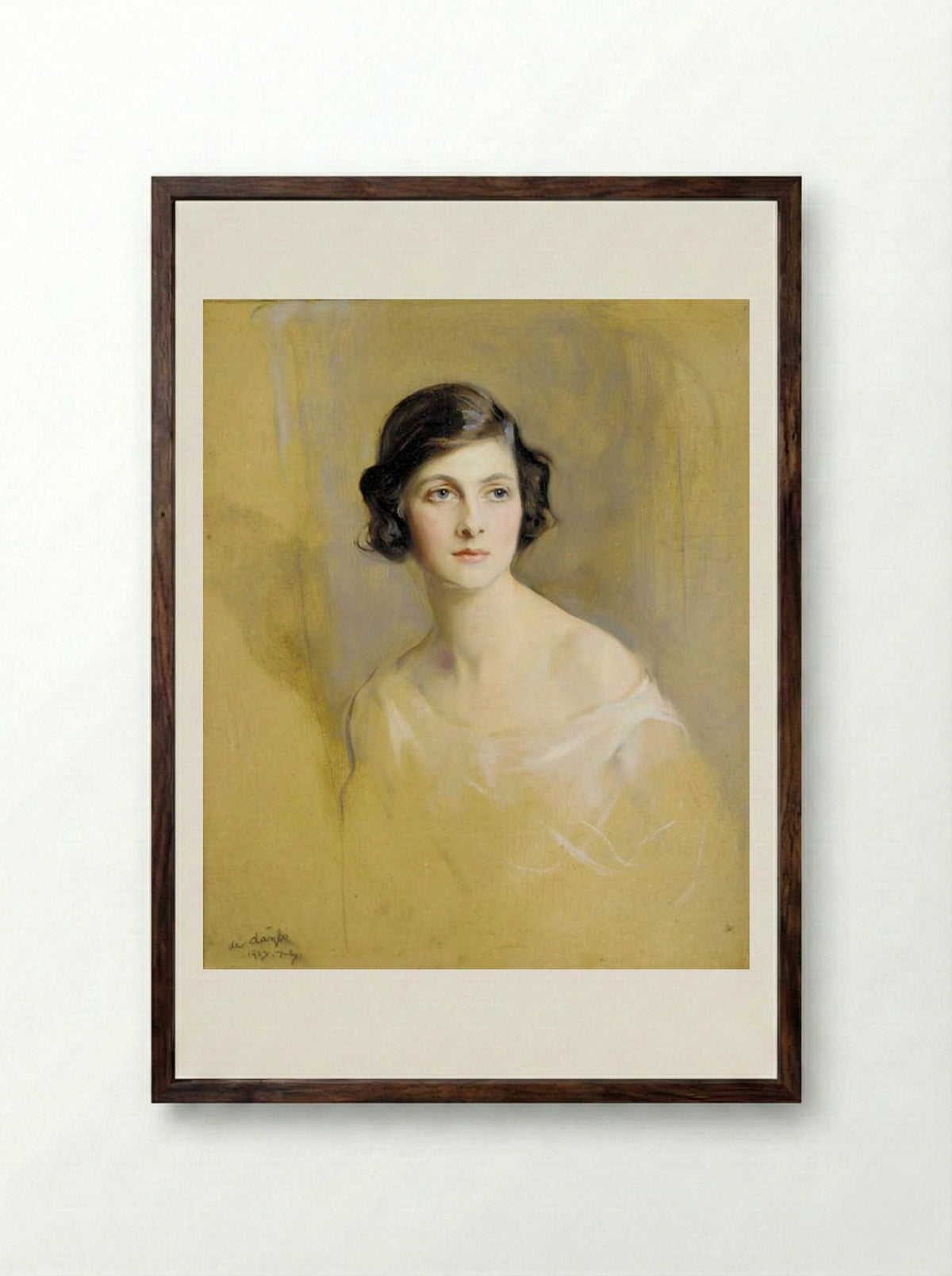 Portrait of Lady Rachel Cavendish - Philip de Laszlo - Framed Print Dark Wood