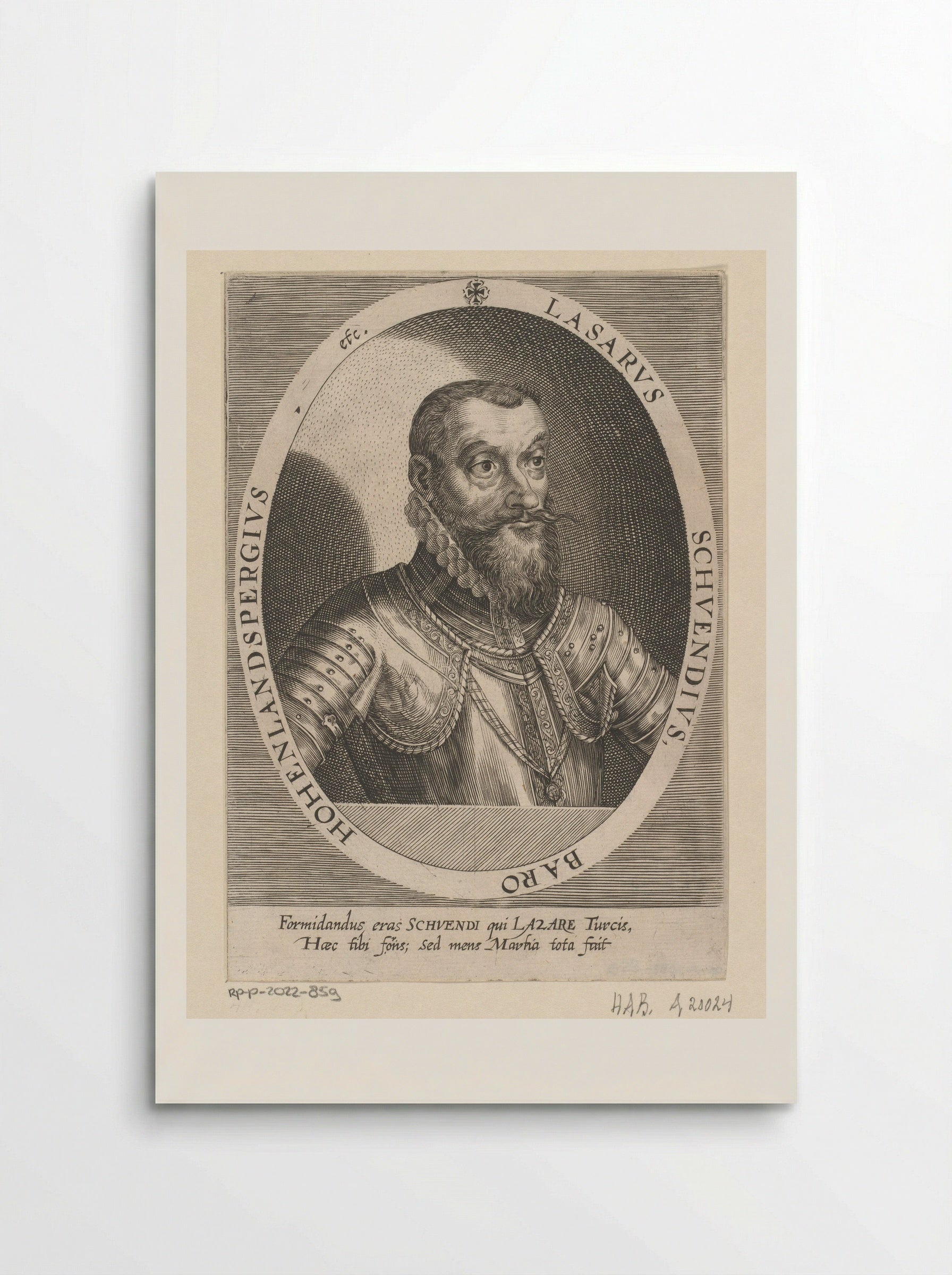 Portrait of Lazarus von Schwendi - Dominicus Custos - Poster