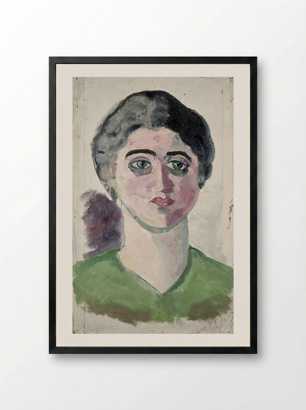 Portrait of Lena Milius - Theo van Doesburg - Framed Print Black