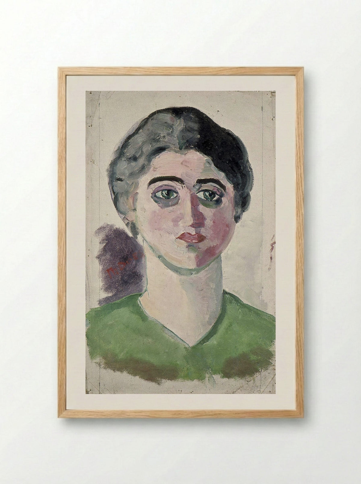 Portrait of Lena Milius - Theo van Doesburg - Framed Print Wood