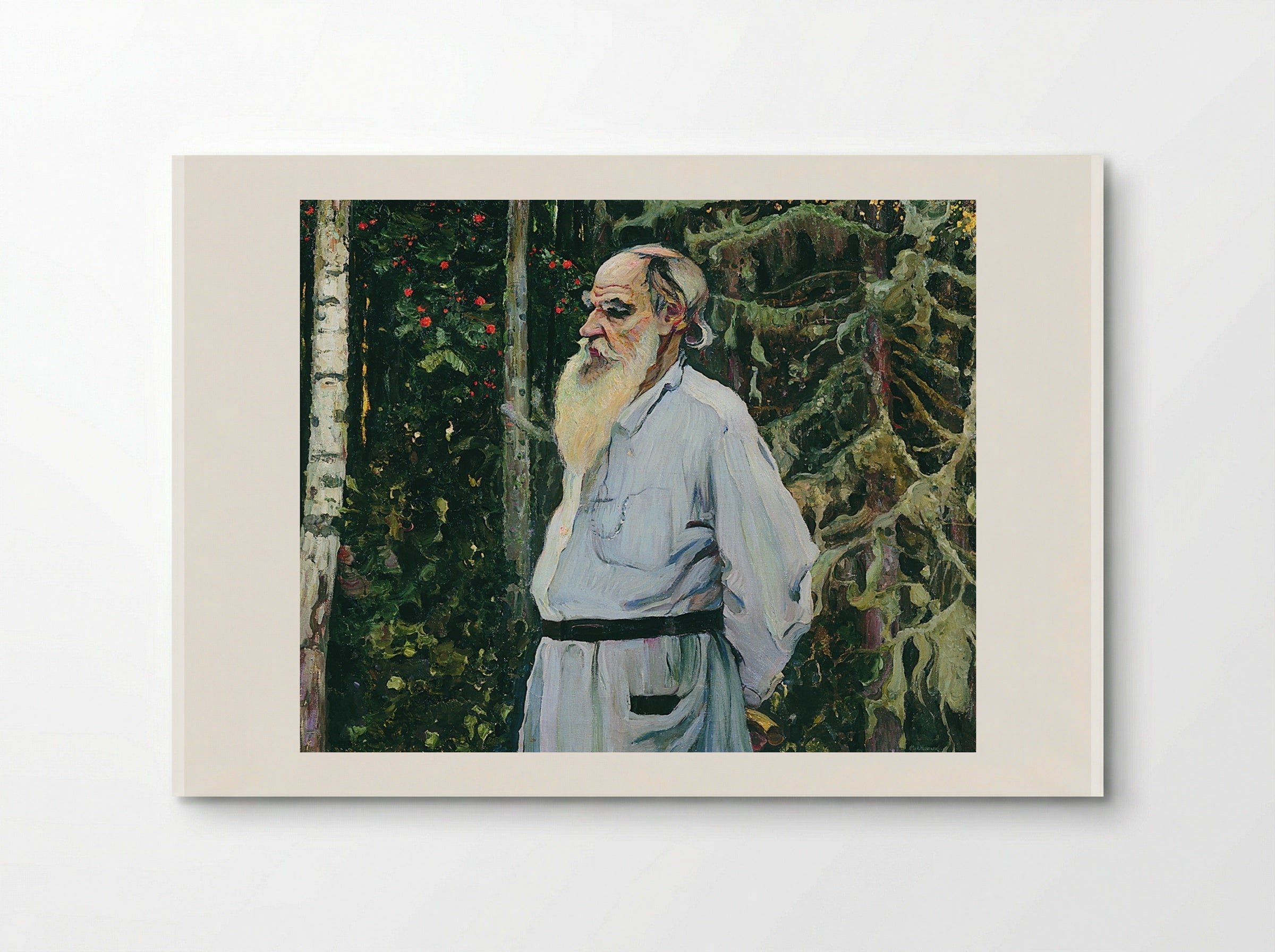 Portrait of Leo Tolstoy - Mikhail Nesterov - Poster