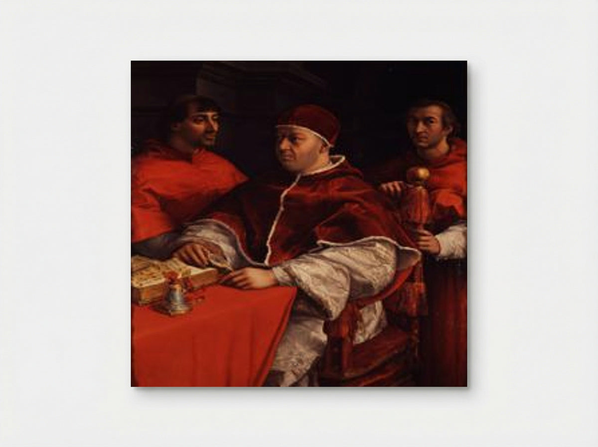 Portrait of Leo X with Cardinals Giulio de' Medici and Luigi de' Rossi - Raphael - Poster