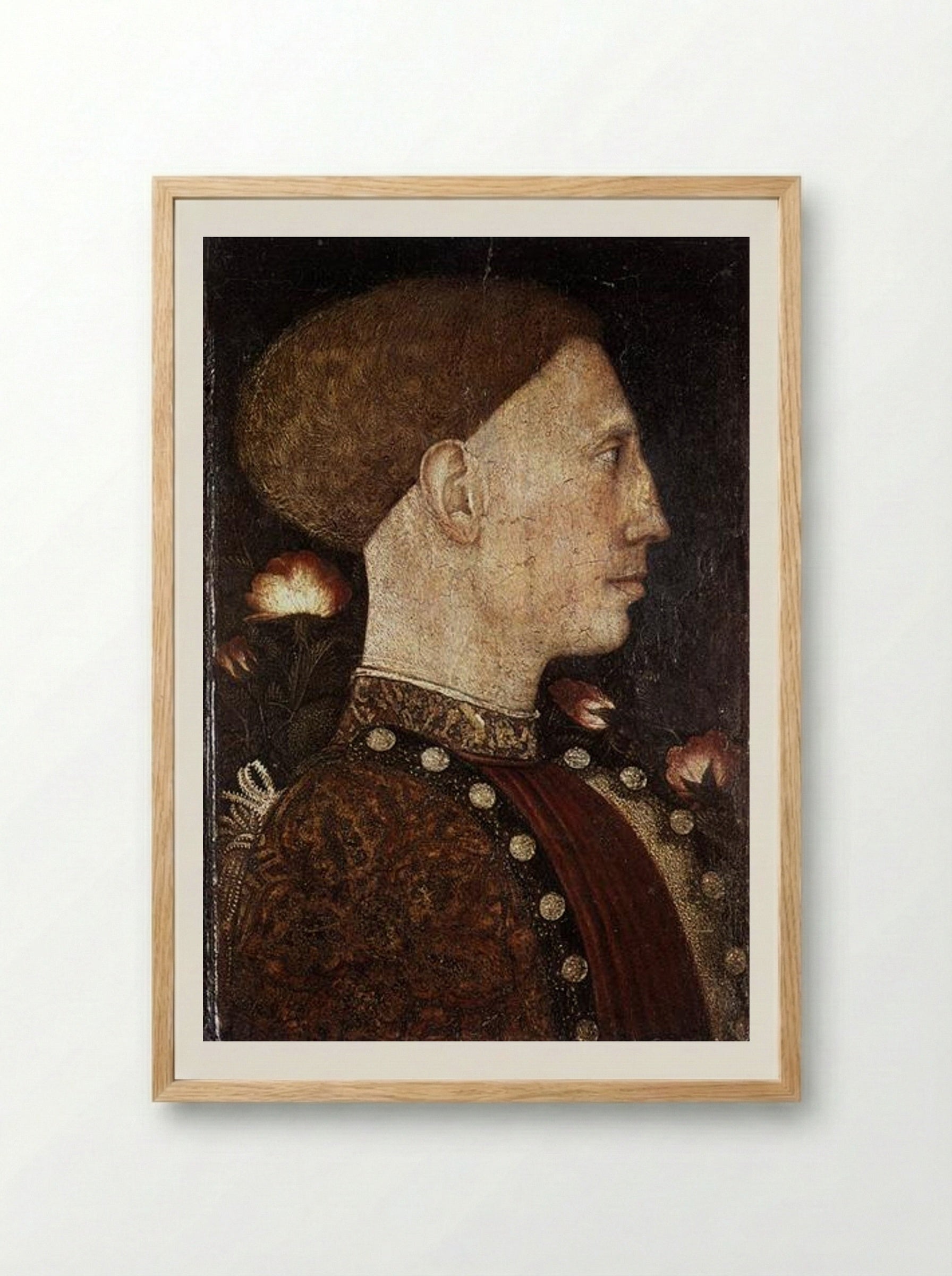 Portrait of Leonello d'Este - Pisanello - Framed Print Wood