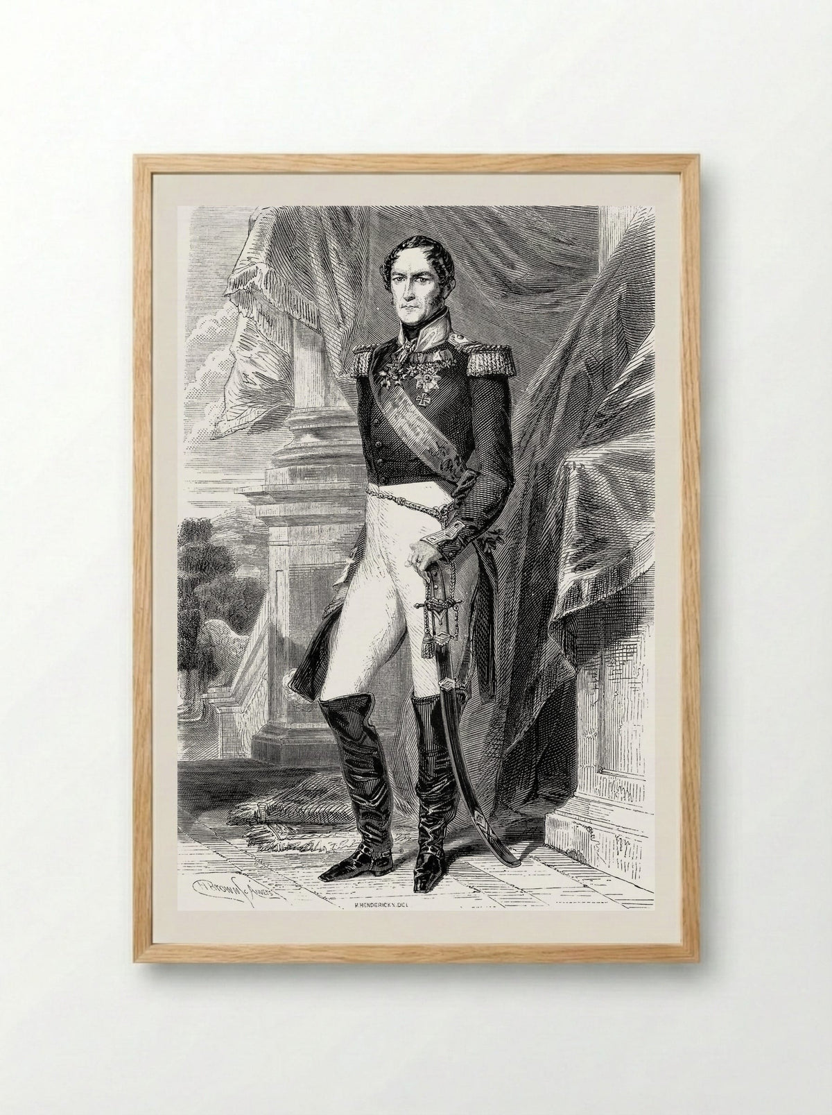 Portrait of Leopold I of Belgium - Franz Xaver Winterhalter - Framed Print Wood