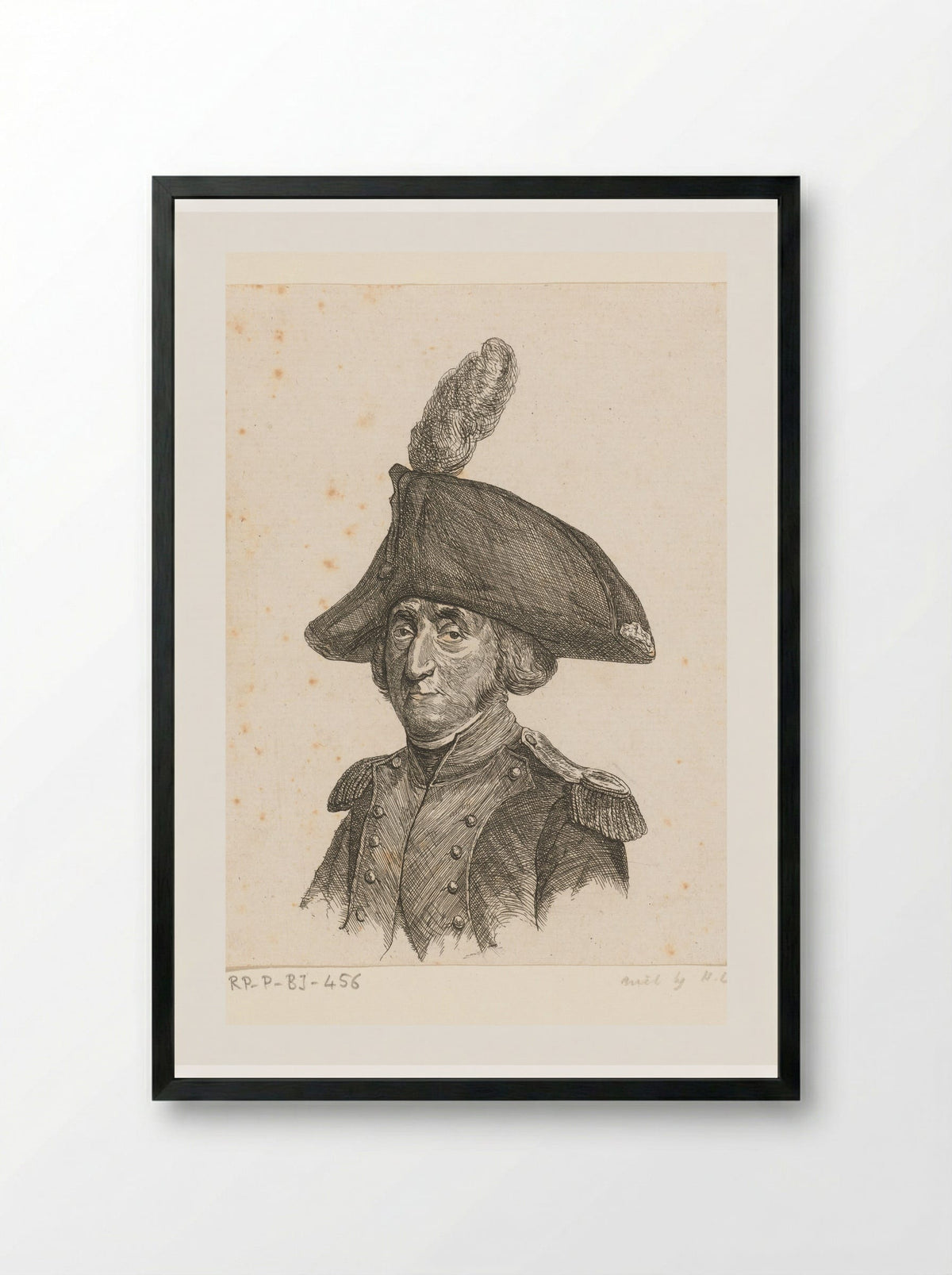 Portrait of Lieutenant-Colonel Benjamin Roelofswaard - Ernst Willem Jan Bagelaar - Framed Print Black