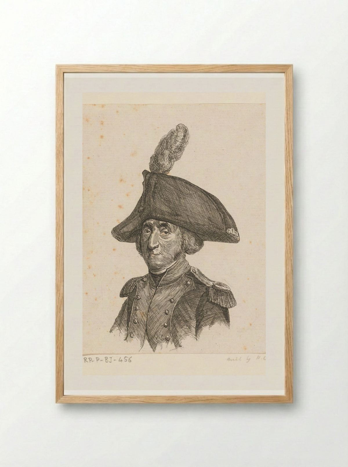 Portrait of Lieutenant-Colonel Benjamin Roelofswaard - Ernst Willem Jan Bagelaar - Framed Print Wood