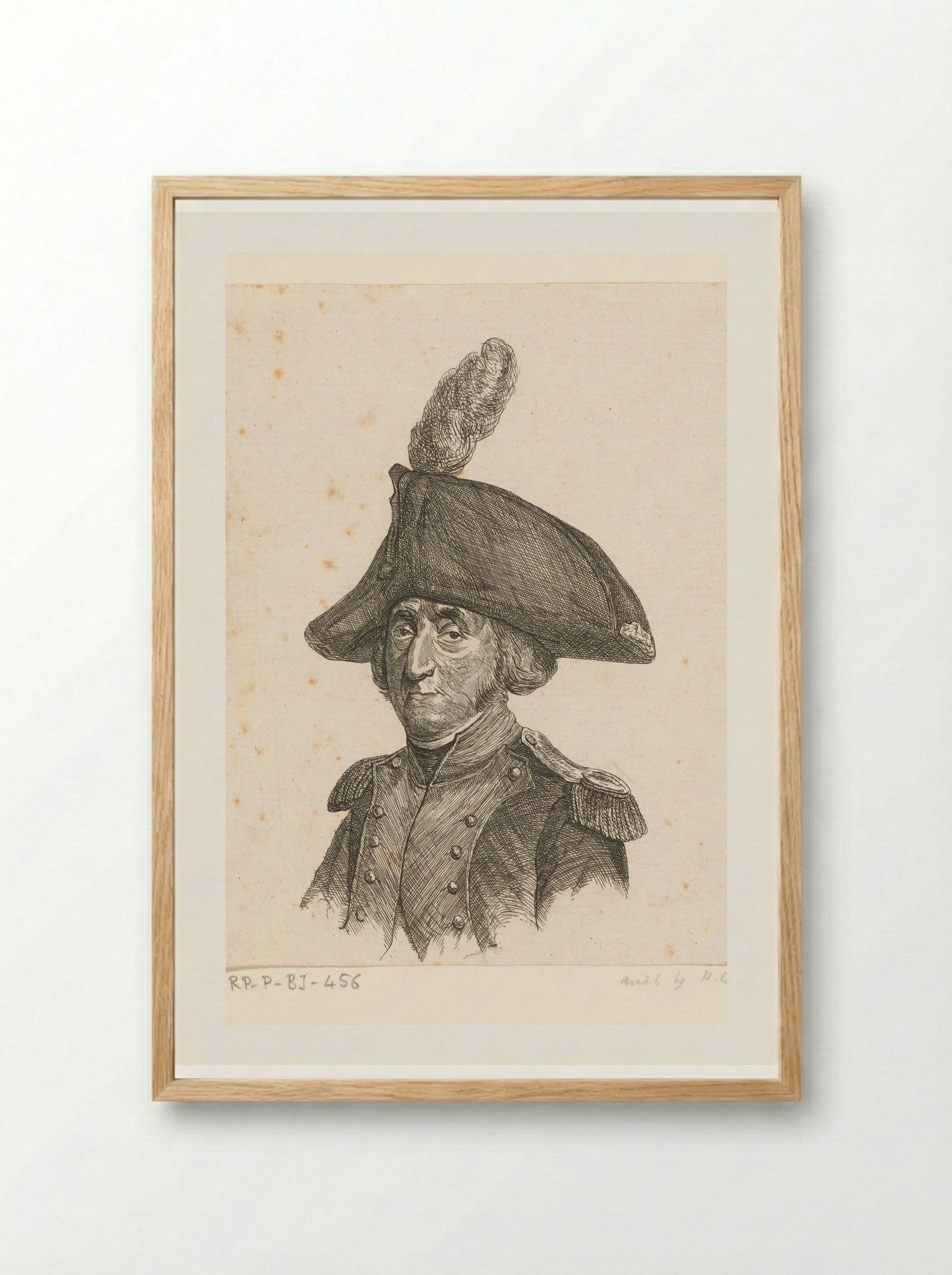 Portrait of Lieutenant-Colonel Benjamin Roelofswaard - Ernst Willem Jan Bagelaar - Framed Print Wood