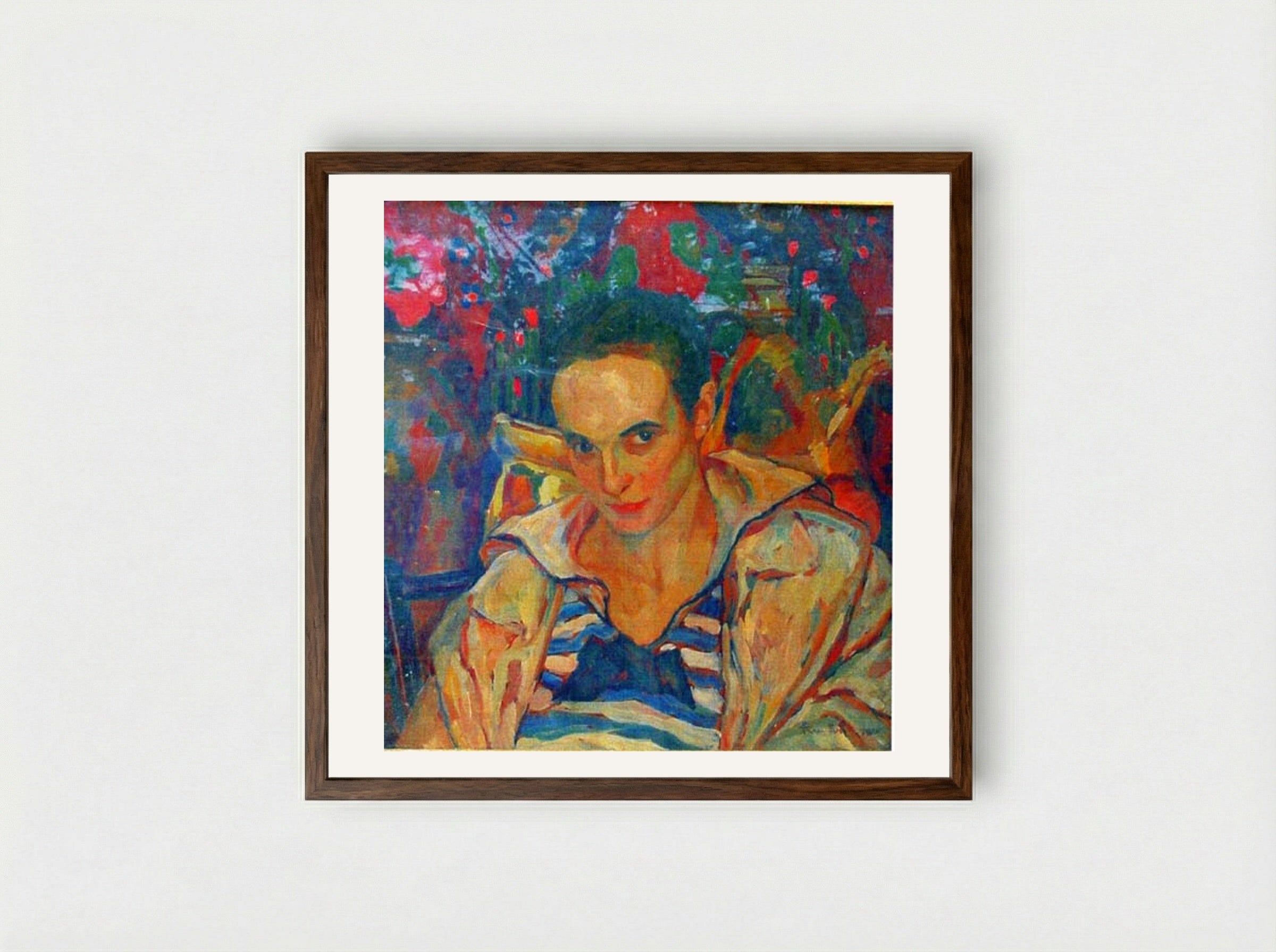 Portrait of Lola Schmierer Roth - Ion Theodorescu-Sion - Framed Print Dark Wood