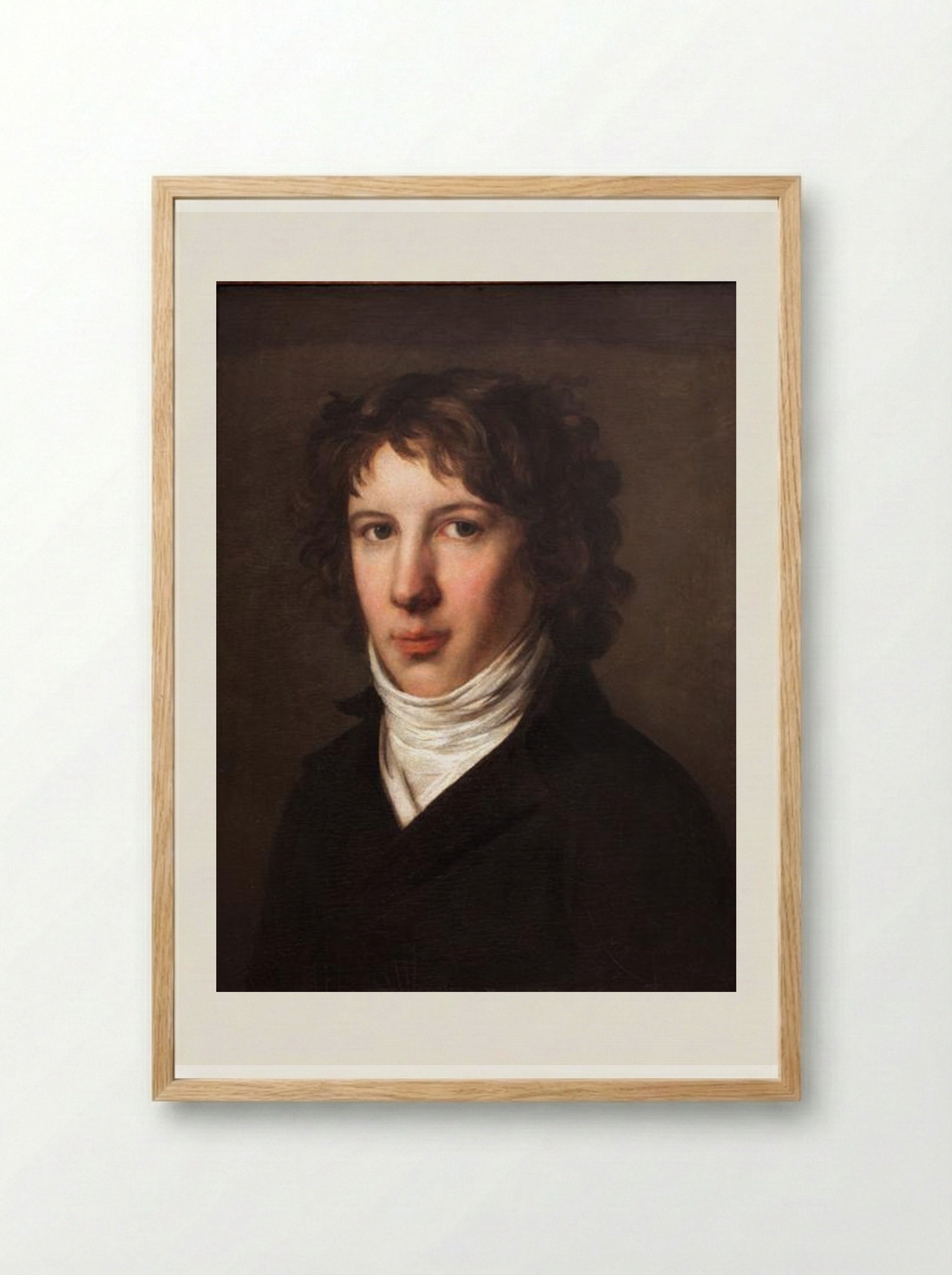 Portrait of Louis Antoine de Saint-Just - Pierre-Paul Prud'hon - Framed Print Wood
