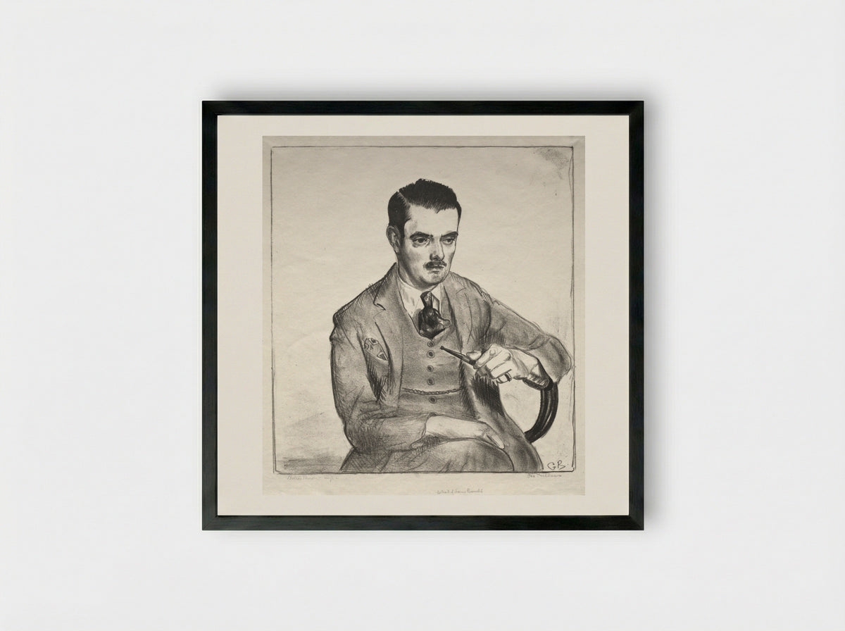 Portrait of Louis Bouché - George Bellows - Framed Print Black