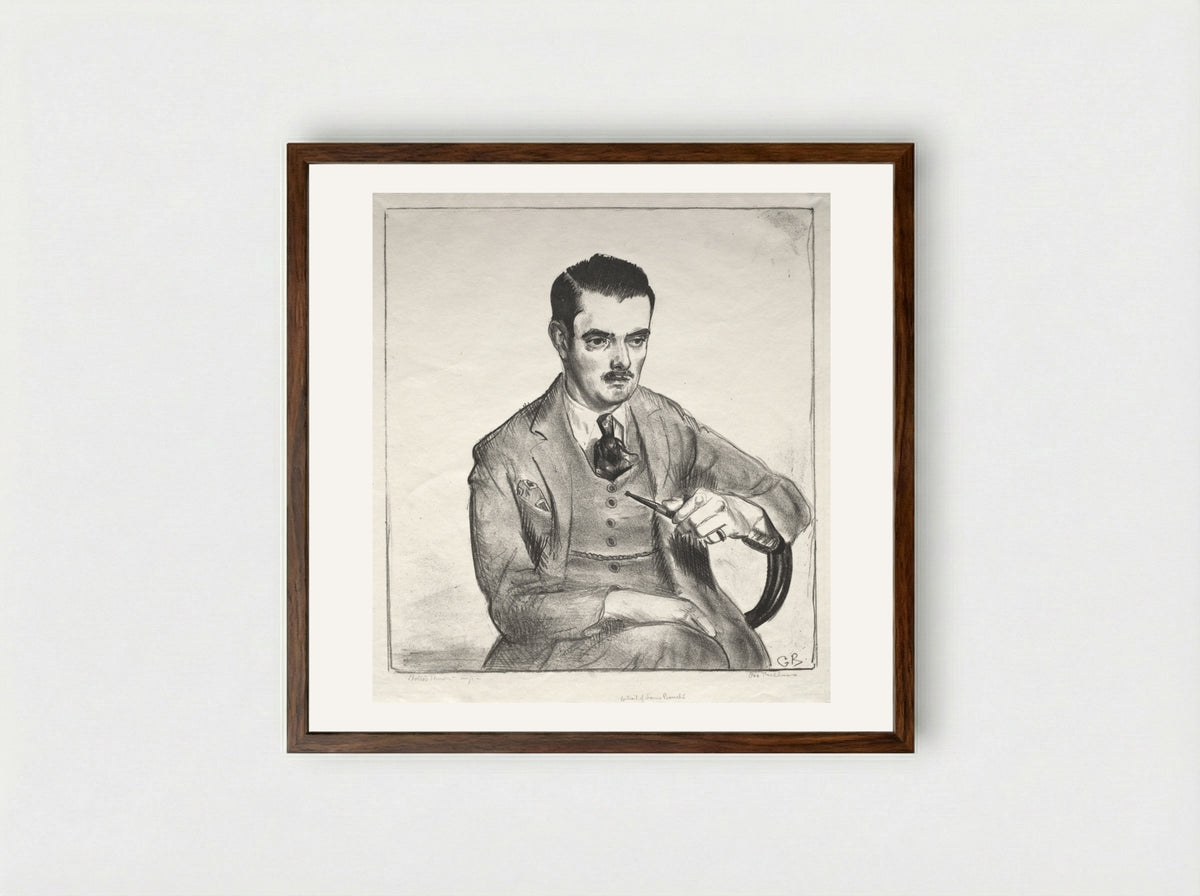 Portrait of Louis Bouché - George Bellows - Framed Print Dark Wood