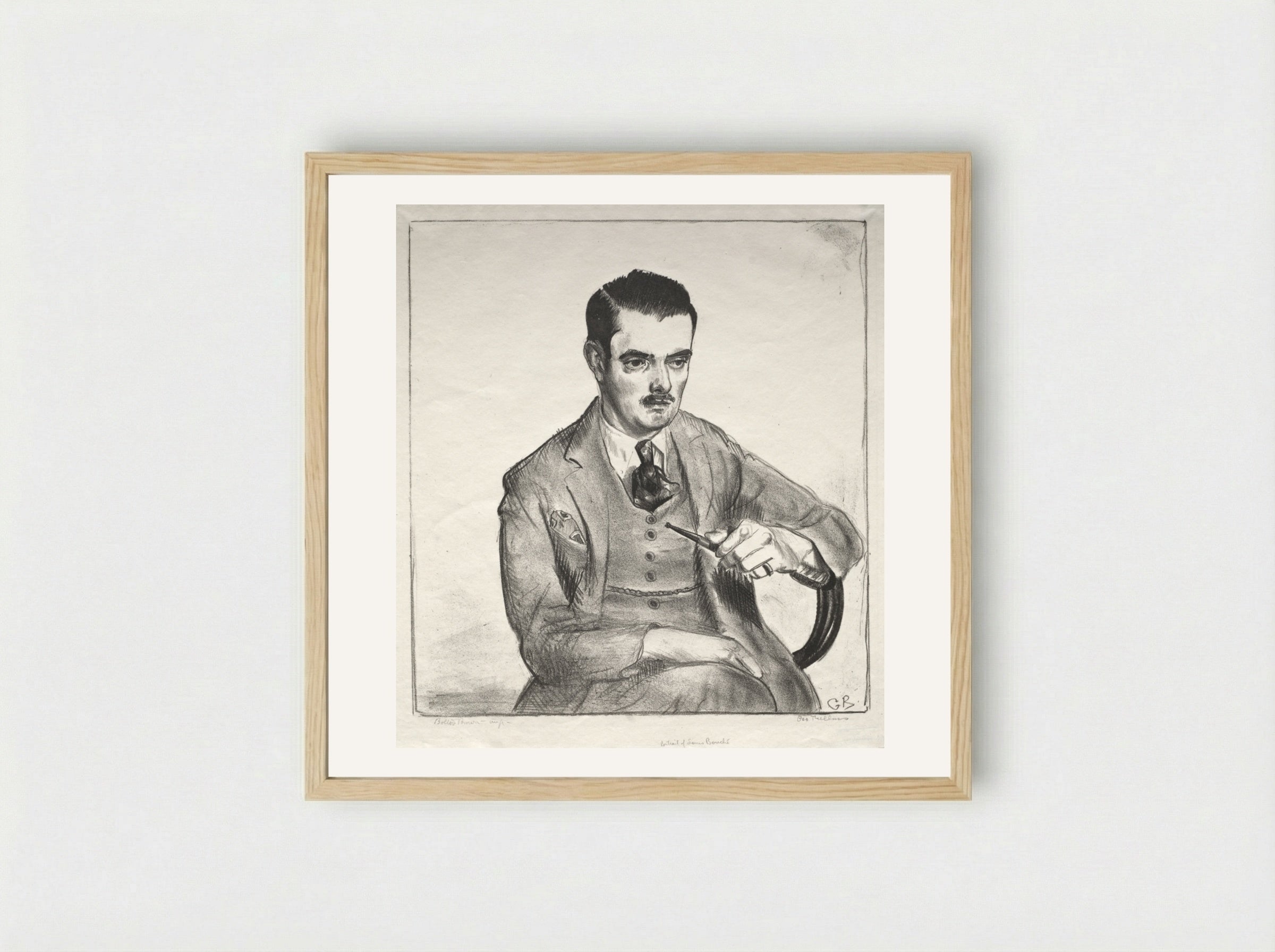 Portrait of Louis Bouché - George Bellows - Framed Print Wood