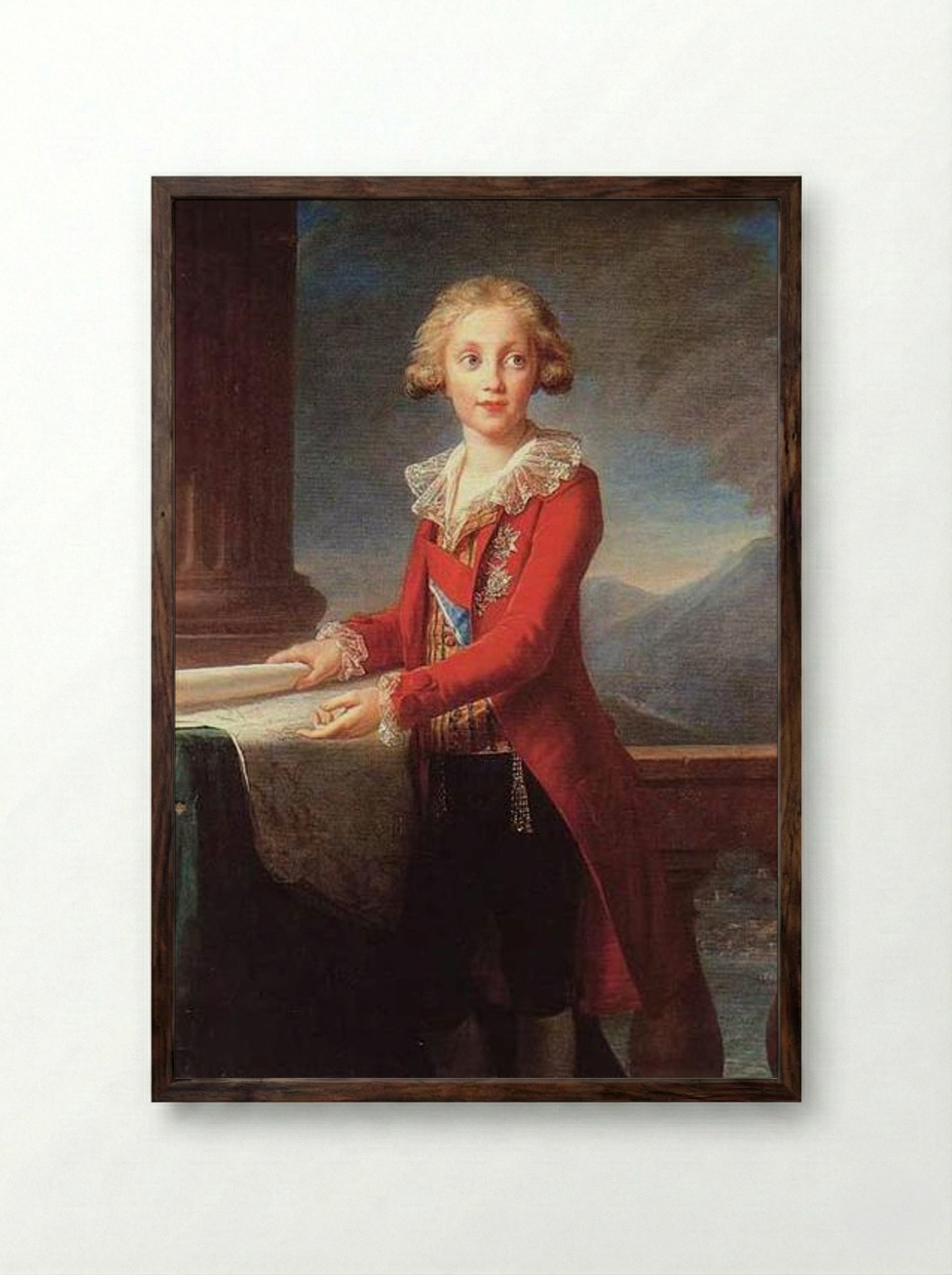Portrait of Louis, Dauphin of France - Louise Elisabeth Vigée Le Brun - Framed Print Dark Wood