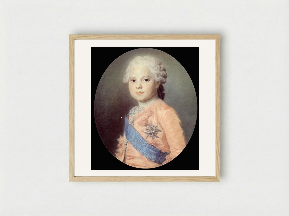 Portrait of Louis, Dauphin of France - Maurice Quentin de La Tour - Framed Print Wood