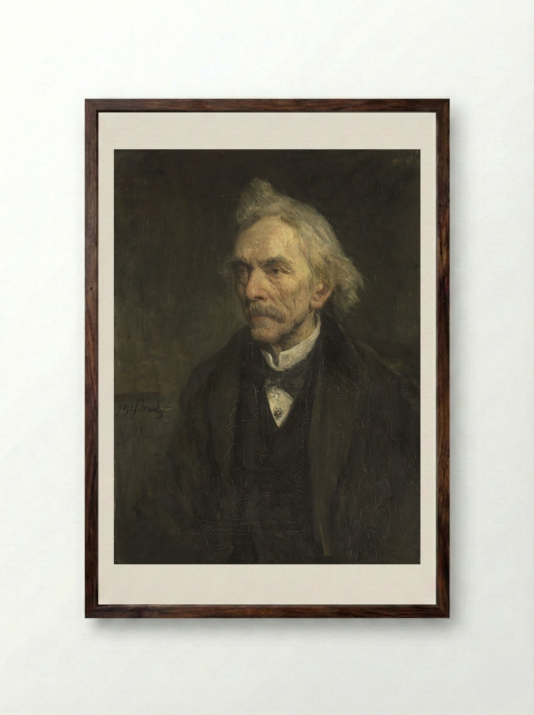 Portrait of Louis Jacques Veltman - Jozef Israëls - Framed Print Dark Wood