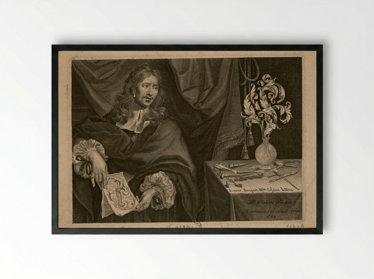 Portrait of Louis Roupert - Louis Cossin - Framed Print Black