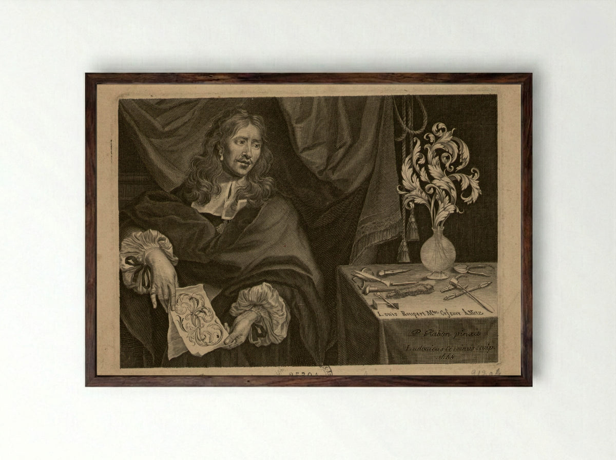 Portrait of Louis Roupert - Louis Cossin - Framed Print Dark Wood